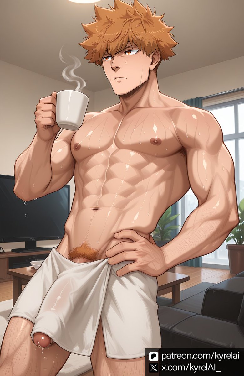 ai generated, bara, blue lock, gay, kunigami rensuke, kyrelai, male, male focus, male only, muscular, muscular male, yaoi