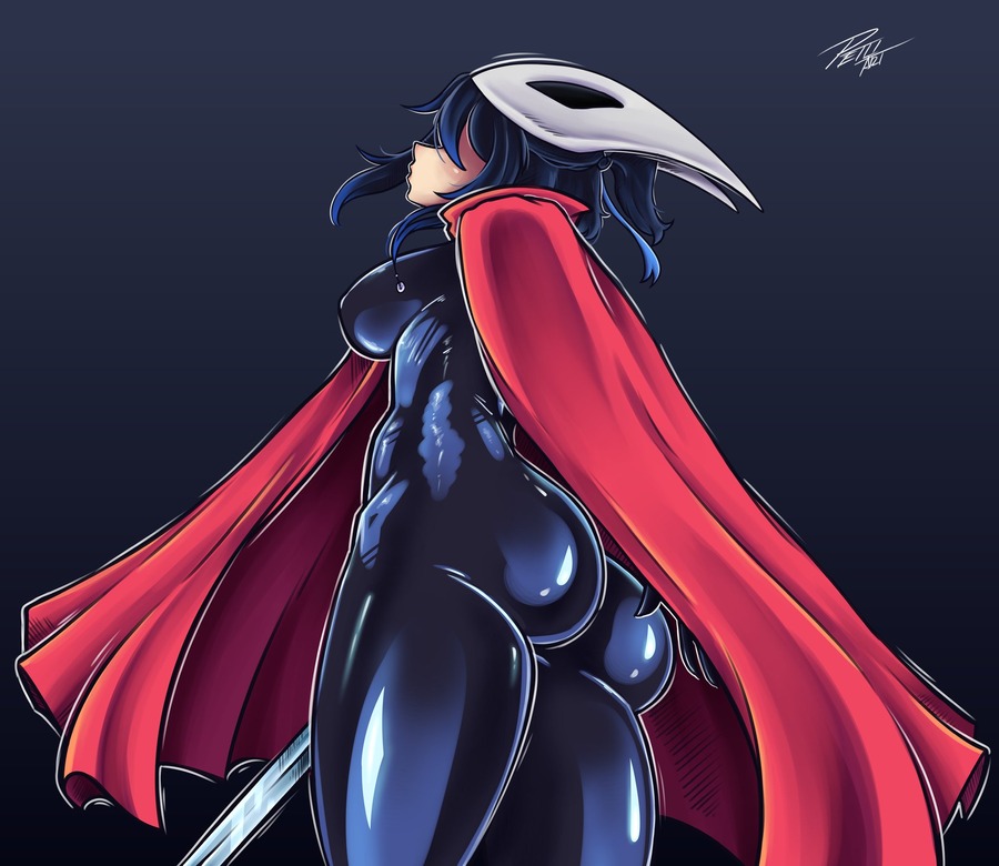 1girls, 2020s, 2025, ass, ass focus, back view, big ass, black hair, blue bodysuit, blue hair, blue rubber, bodysuit, breasts, cloak, clothed, cosplay, curvy, el diario de jonathan, female, female only, hollow knight, hollow knight: silksong, hornet (hollow knight), hornet (hollow knight) (cosplay), large ass, latex, latex bodysuit, latex suit, mask, medium breasts, multicolored hair, nail, nipple bulge, petina, petoart, pose, rubber, rubber clothing, rubber suit, selene (eddj), short hair, solo, thick ass, thick legs, thick thighs, thighs, tight clothing, two-tone hair