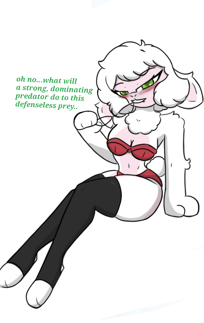 anthro blush bovid bra caprine clothing dawn_bellwether disney eyewear female fluffy glasses green_eyes legwear lingerie mammal pace-maker panties sheep solo stockings underwear zootopia zootropolis