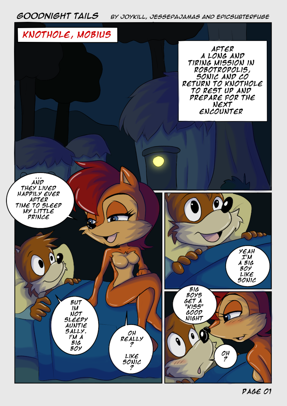 1boy 1girls 2020 2022 archie_comics bed bedroom brown_fur brown_hair classic_tails comic dialogue female half-closed_eyes in_bed joykill joykill_(artist) male miles_prower mobian_(species) naked nude page_1 red_fur red_hair sally_acorn seductive sega sonic_(series) sonic_satam sonic_the_hedgehog_(archie) sonic_the_hedgehog_(comics) sonic_the_hedgehog_(series) tails