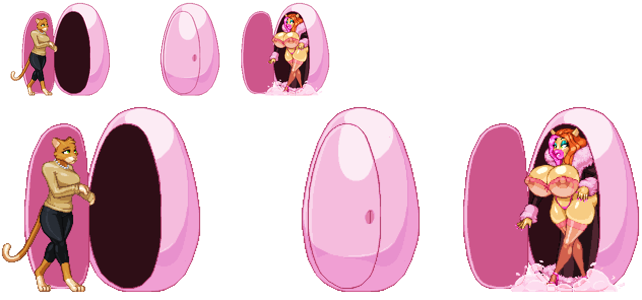 ass_expansion before_and_after bimbo bimbofication breast_expansion casetermk catgirl female hair_color_change hair_growth high_heels huge_ass huge_breasts identity_death implied_transformation lip_expansion mind_break navel pod thick_lips thick_thighs transformation wide_hips