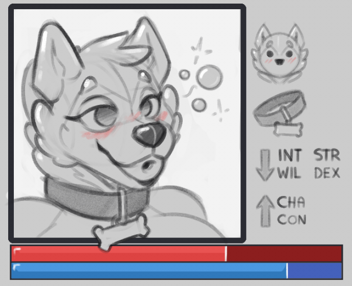 alphax10 animate_inanimate anthro blush canid canine canis collar domestic_dog female gameplay_mechanics husky implied_transformation inflatable living_inflatable living_latex living_sex_doll living_sex_toy mammal mute nordic_sled_dog sketch solo spitz