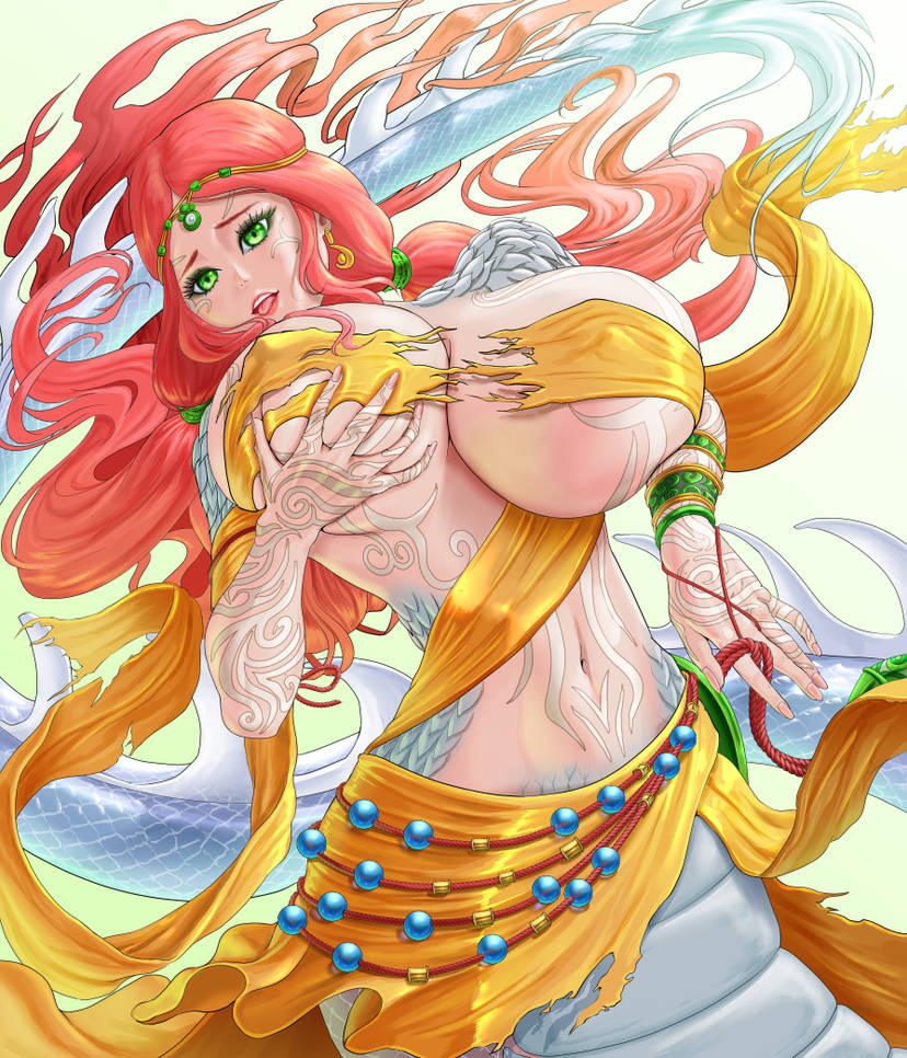 1girls, asutoreawingup, breasts, chinese mythology, female, female only, goddess, huge breasts, mythology, nipple bulge, nu wa (smite), pokies, smite, solo, solo female
