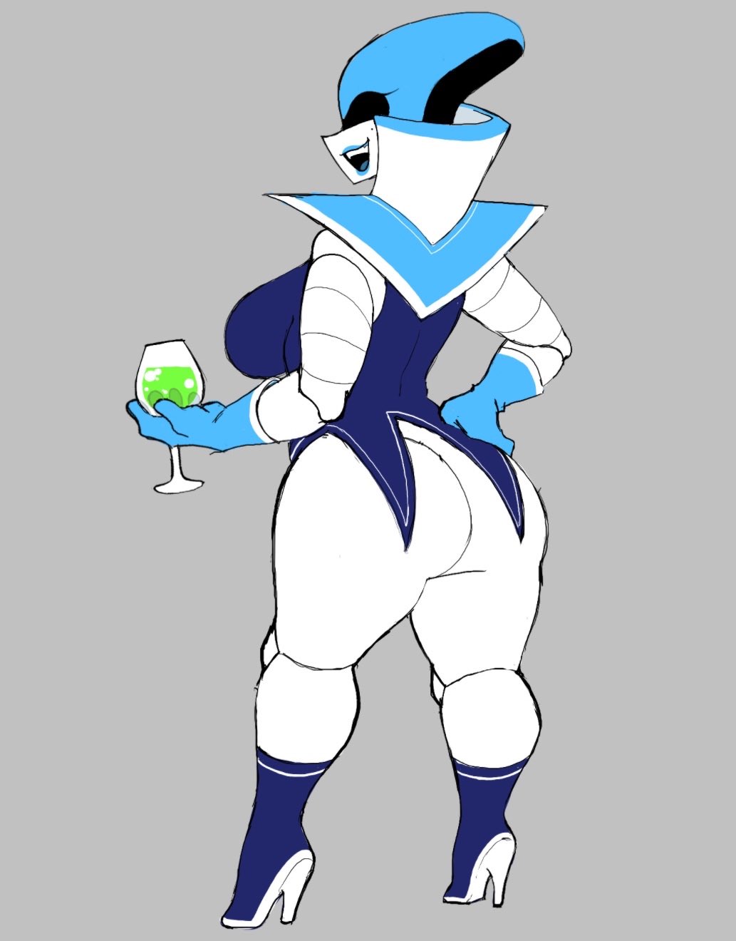 1girls, ass, battery acid, big ass, big breasts, breasts, deltarune, deltarune chapter 2, fat ass, female, female focus, female only, glewd, huge ass, huge breasts, humanoid, lipstick, mole, mole under eye, queen (deltarune), robot, robot girl, robot humanoid, sideboob, smile, smiling, thick thighs, undertale (series), voluptuous, voluptuous body, voluptuous female, white body, white skin, wide hips, wide thighs