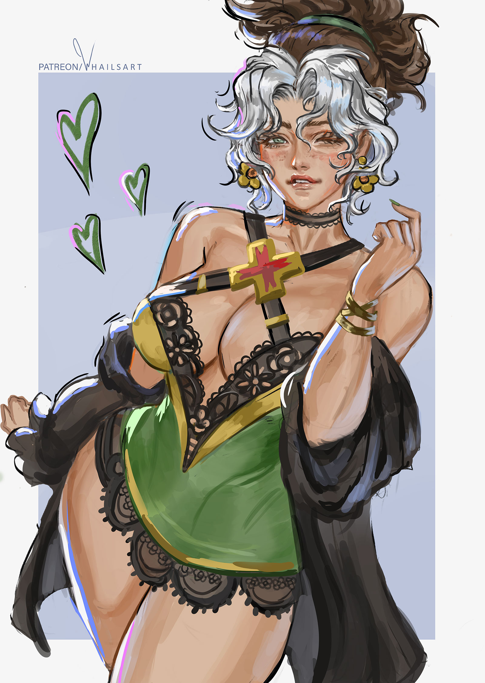 1girls, 2d, big ass, big breasts, female, female only, fully clothed, marvel, marvel rivals, pajamas, rogue (marvel rivals), rogue (slumber sugah), rogue (x-men), solo, thick thighs, whailsart