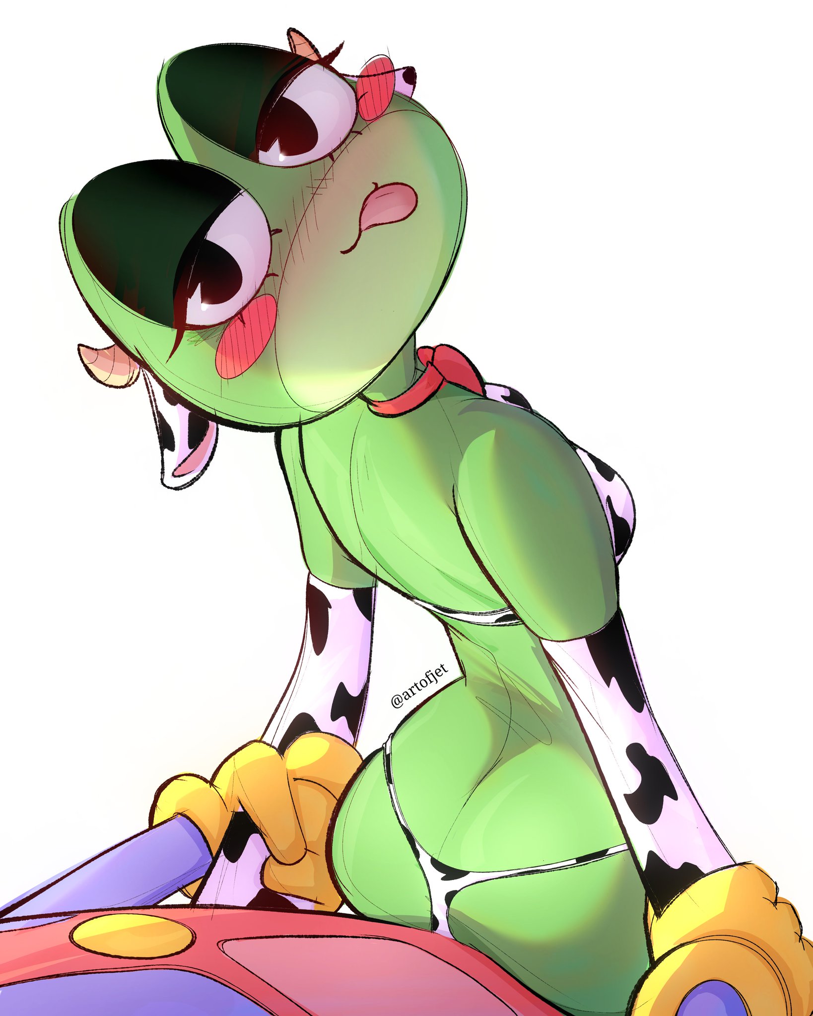 artofjet (artist), bikini, jax (tadc), jax (the amazing digital circus), ribbit (tadc), ribbit (the amazing digital circus), the amazing digital circus, tongue out