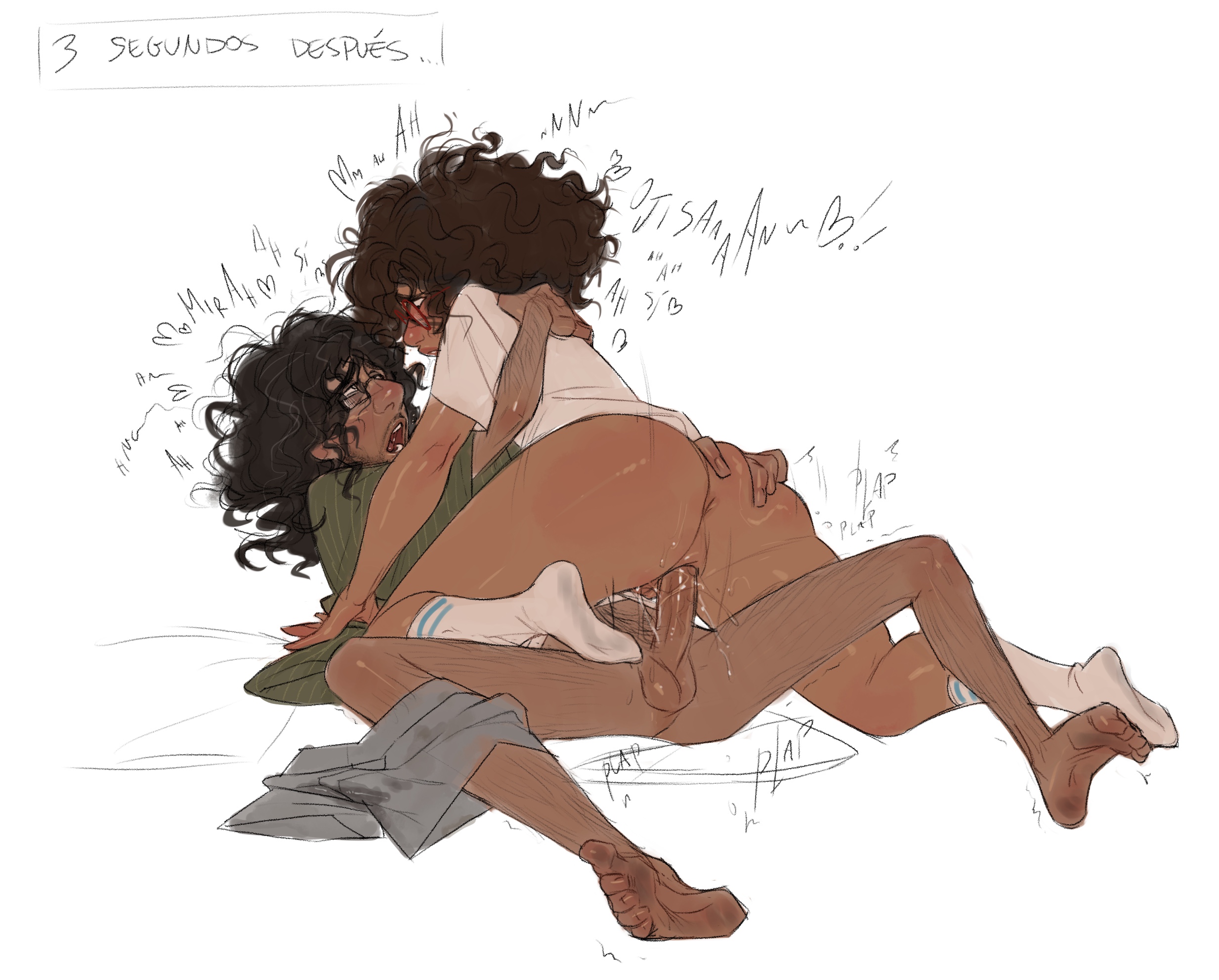 1boy, 1girls, anus, bad id, bad twitter id, blush, bruno madrigal, curly hair, dark skin, dark-skinned female, dark-skinned male, disney, encanto, family breeding, female, incest, lacryboy, latina, latino, male, melanpsycholia, mirabel madrigal, older male, penis, pussy, rough sketch, sex, uncle and niece, vaginal penetration