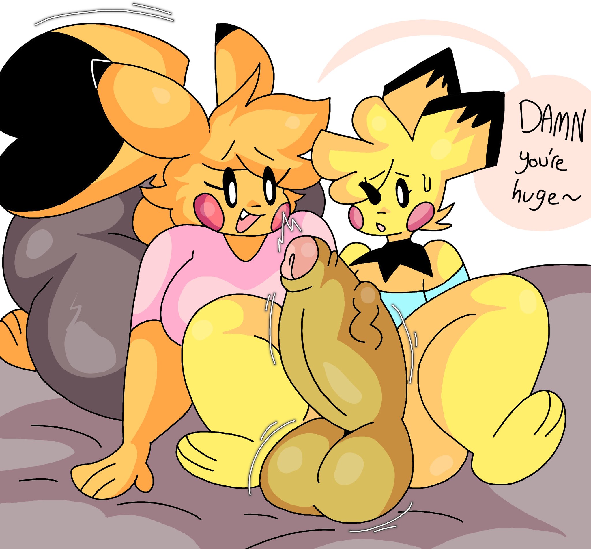big penis, casey (lewd dorky), cosplay pikachu, dork boi, female, huge cock, lewd dorky, male, nintendo, penis, penny thunder, pichu, pikachu, pokémon (species), pokemon, pokemon (species), tagme