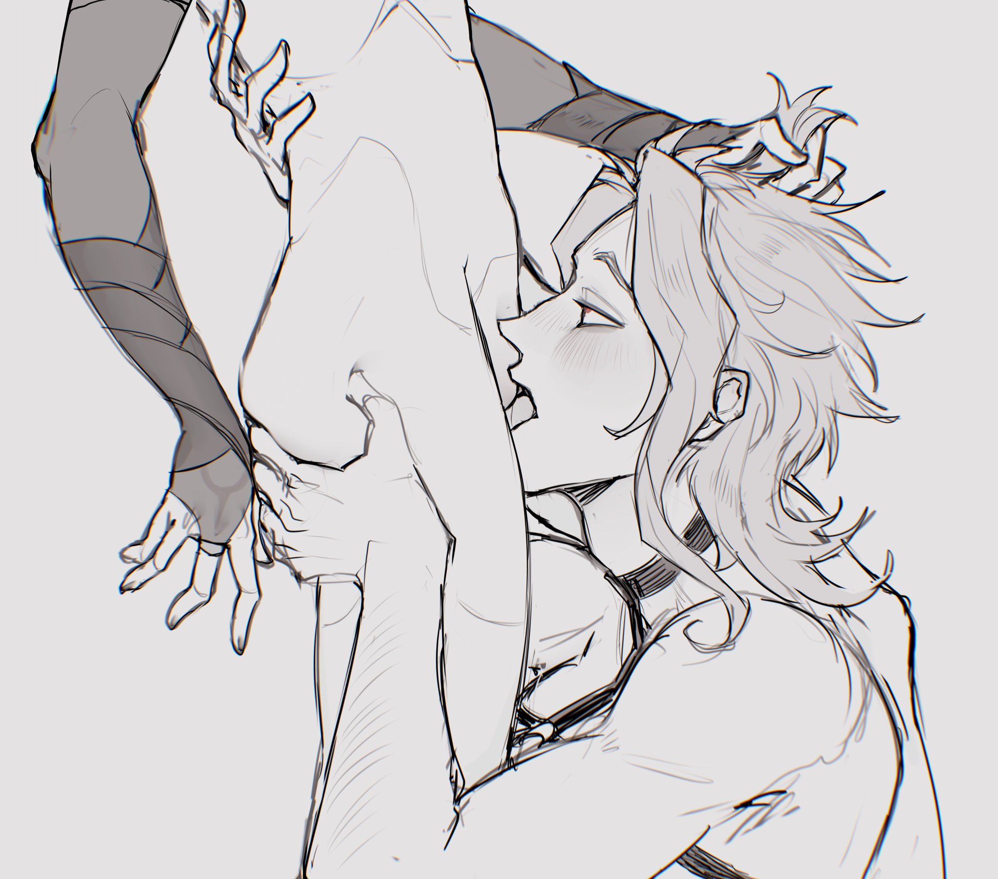2boys, cunnilingus, cuntboy, cuntboy/male, dominant male, dottore (genshin impact), gay, genshin impact, hair pull, harness, holding onto partner, hoyoverse, male, male/male, mihoyo, scaramouche (genshin impact), yaoi