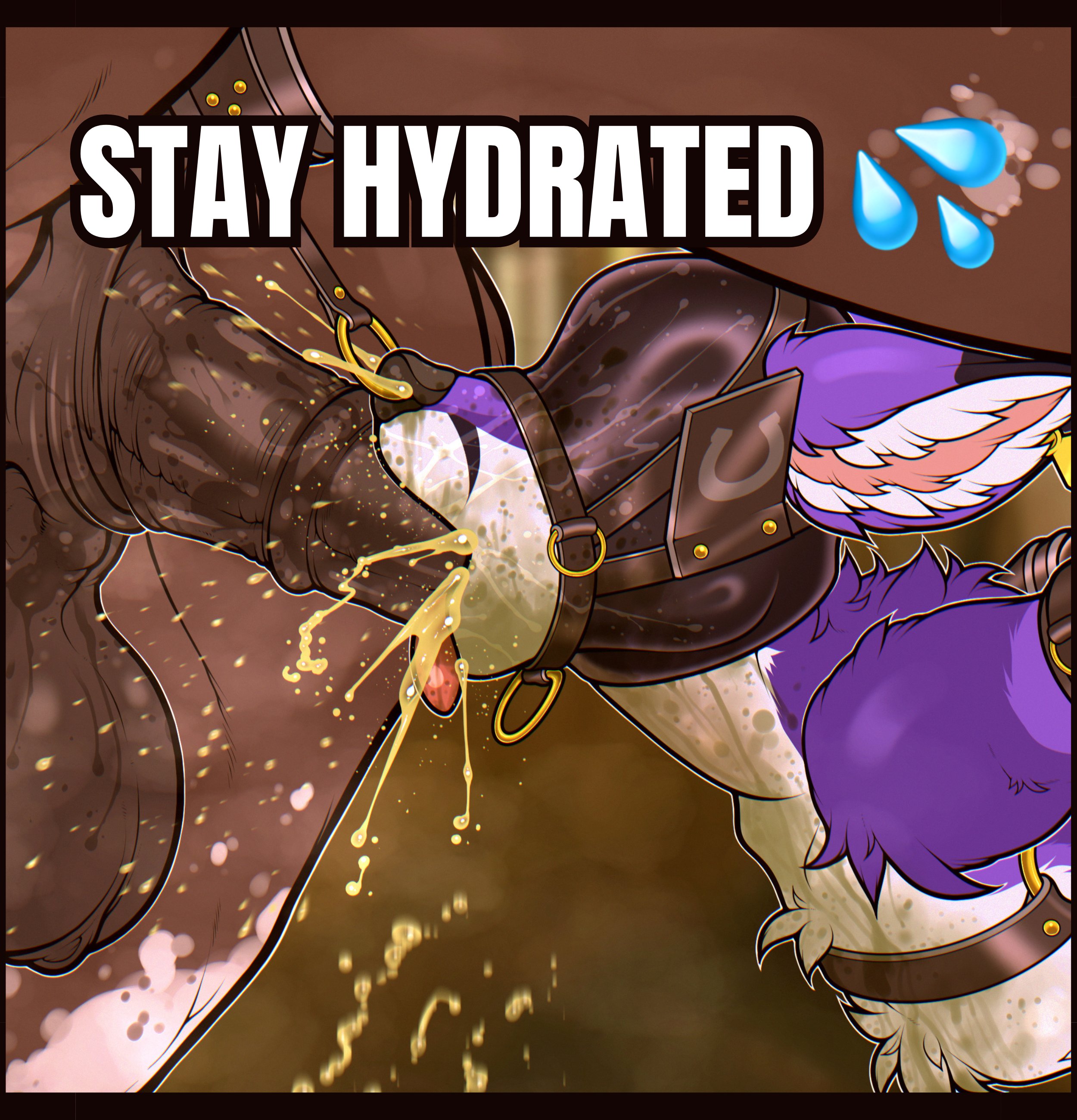 anthro, blindfolded, bondage, damienkamien, feral, feral on anthro, furry, peeing, peeing in mouth, penis, tagme, urine, urophagia