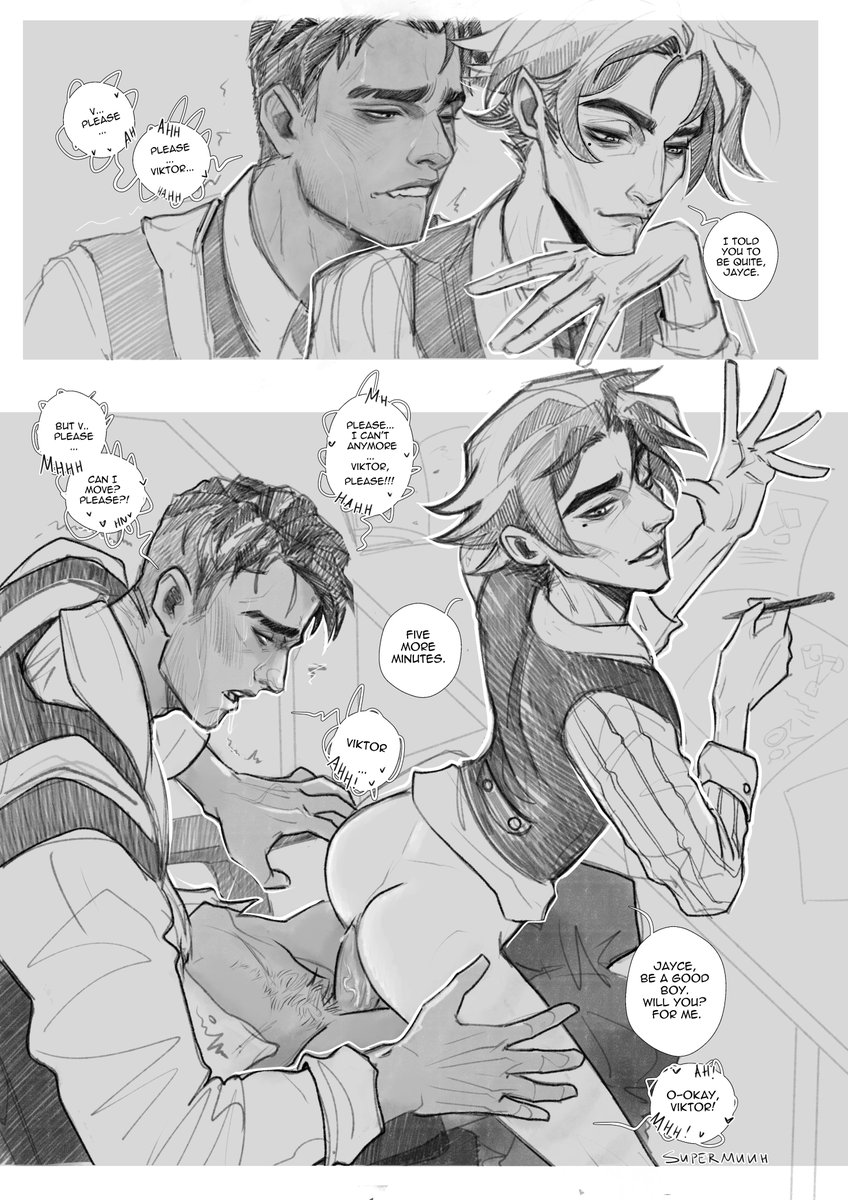 2boys, 2d, academy, ambiguous penetration, anal, anal insertion, anal sex, anus, arcane, arcane jayce, arcane viktor, ass, ass focus, asshole, behind view, big penis, bigger male, bigger penetrating smaller, black and grey, black and white, boypussy, cock, cock warming, cockwarming, comic, dark skin, dark skinned male, dark-skinned male, deep penetration, desk, desk sex, dialogue, digital media (artwork), disabled male, distracted, dominant, dripping, dripping wet, english text, erection, gay, gay male, gay sex, hairy penis, hands, holding, i love you, insertion, intersex, jayce, jayce talis, jayvik, latino, latino male, league of legends, legs, light skin, light-skinned male, looking back, loving couple, loving it, loving sex, male, male focus, male only, male/male, masculine male, moaning, mole, mole under eye, muscular, muscular male, naked male, office, office sex, pale skin, penetration, penis, praise, riot games, romantic couple, school, school desk, sex, shaft, size difference, skinny male, smaller male, smaller penetrated, submissive, submissive male, supermunh, supermuuhcow, sweating, sweet, thighs, thrusting, trans male, transgender, transgender male, transmasc penetrated, twink, viktor (league of legends), yaoi