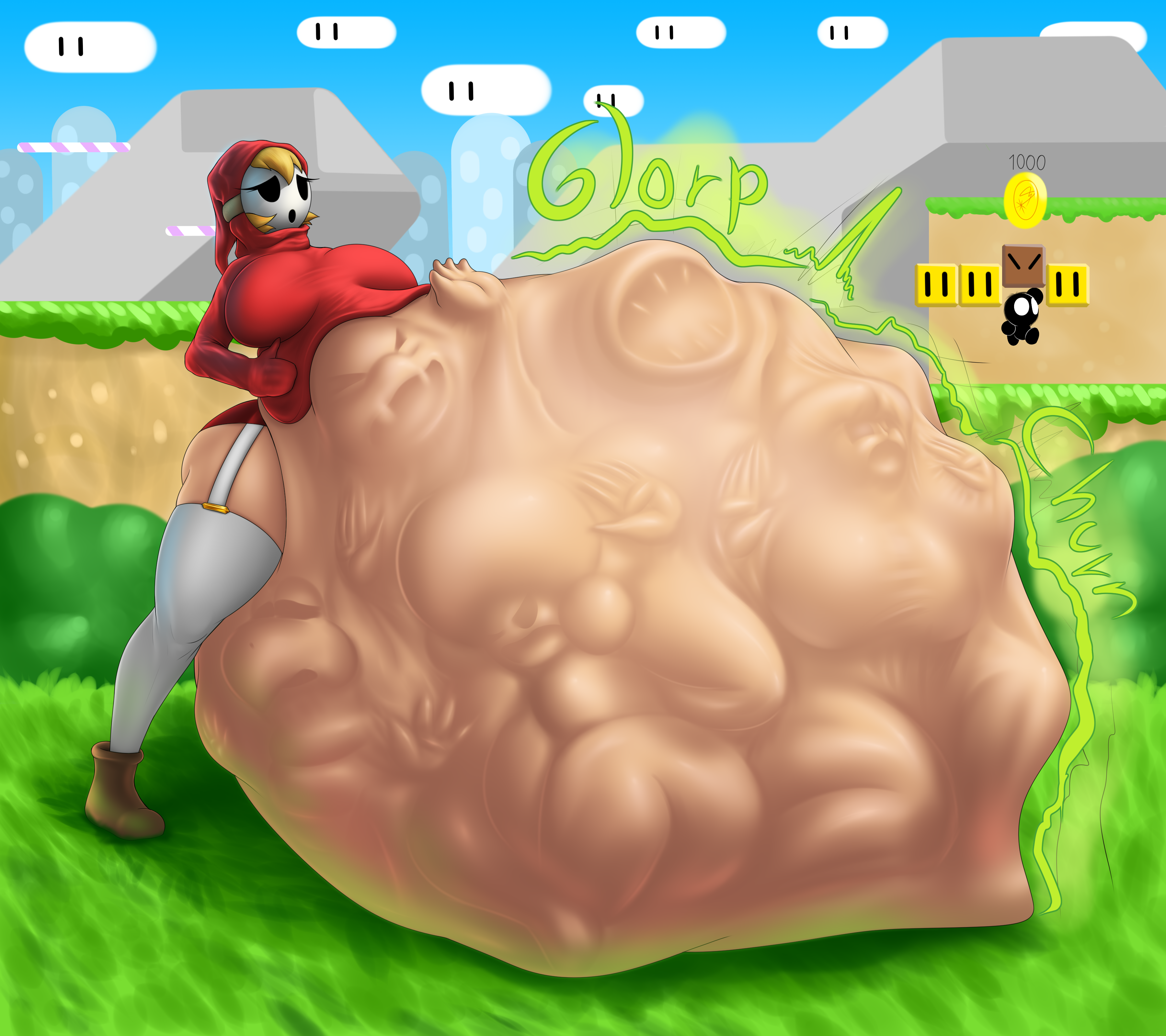 ass expansion, boom boom (mario), breast expansion, digested, digested prey, digestion, digestion noises, koopa, koopa troopa, lara (mobiustheice), mario (series), piranha plant, remnartx, same size vore, sequence, shy gal, shy guy, soft vore, starstrikex, struggling, struggling prey, super mario bros., thigh expansion, toad (mario), toadette, unwilling, unwilling prey, unwilling vore, vore, vore belly, weight gain