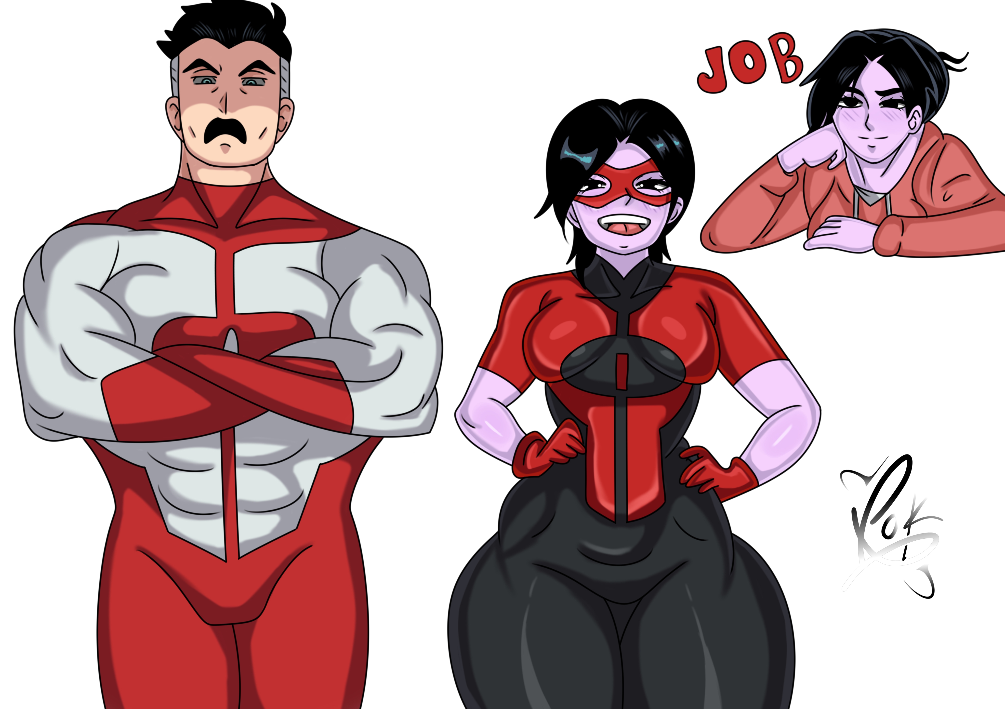 big ass, big thighs, femboy, femvincible, invincible, invincible (tv series), lunetinhabp, oliver grayson, omni-man, superhero, superhero costume, superhero mask, thicc, thicc ass, thicc hips, thicc thighs, thick ass, thick hips, thick thighs, wide hips, wide thighs
