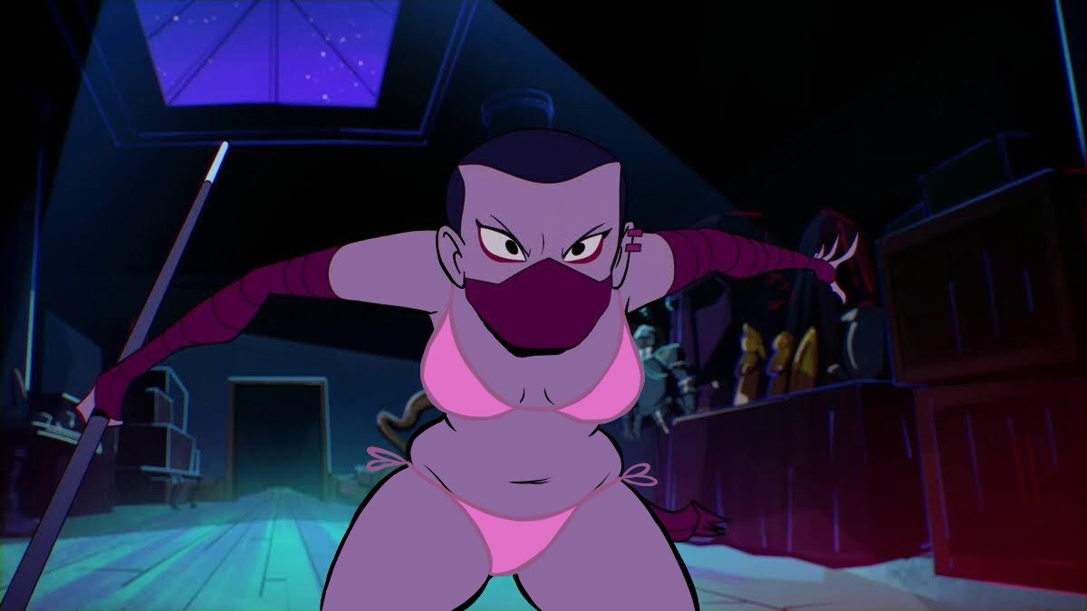 00s 16:9 16:9_aspect_ratio armbands bikini breasts cassandra_jones chubby earring earrings edit face_mask female highres holding_weapon kunoichi large_breasts legs_apart navel outstretched_arms pink_bikini pink_panties plump pudgy_belly rise_of_the_teenage_mutant_ninja_turtles screencap screenshot_edit shaved_head slightly_chubby someraindropsonroses_(artist) staff string_bikini string_panties swimsuit teenage_mutant_ninja_turtles thick_thighs third-party_edit underwear weapon
scythe