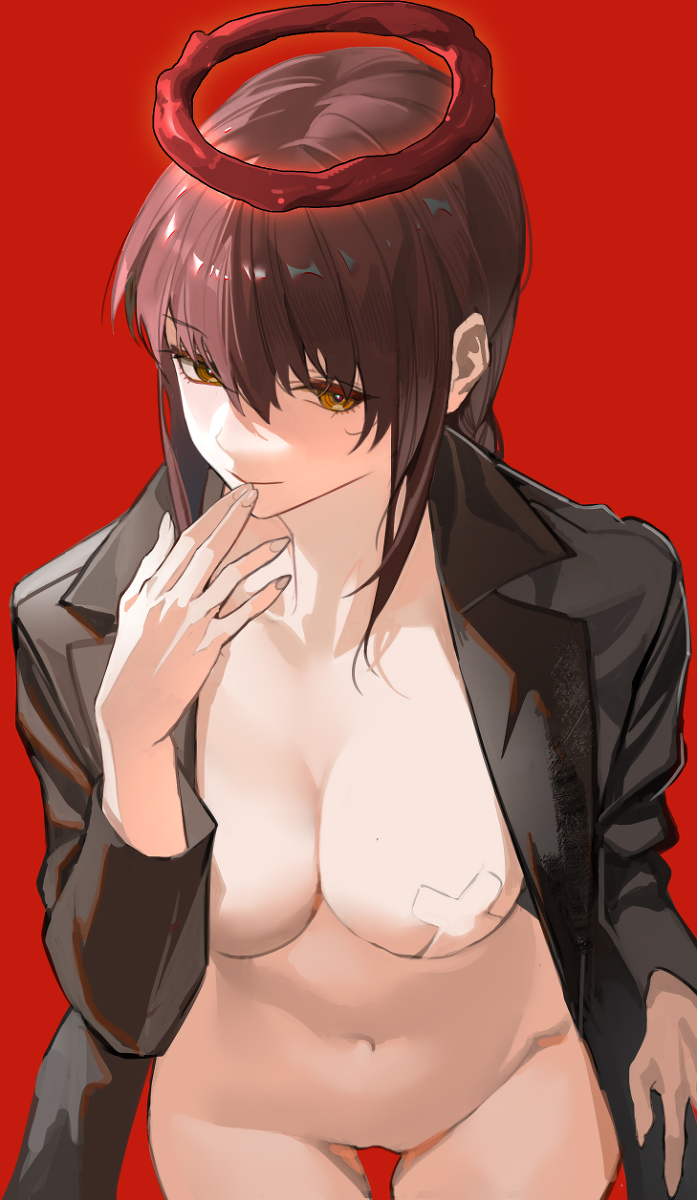 breasts, chainsaw man, female, makima (chainsaw man), red hair, yellow eyes