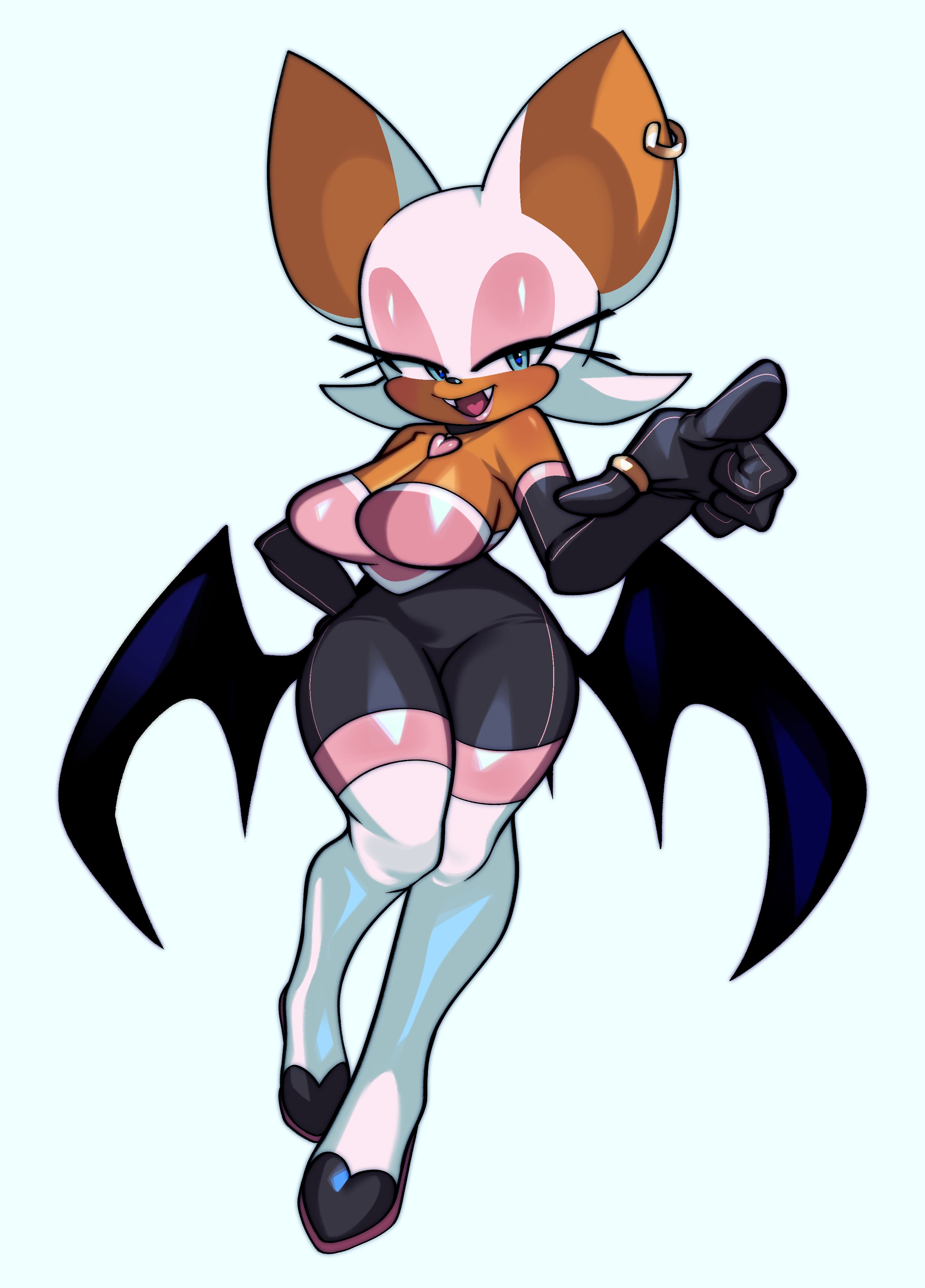 big breasts, bodysuit, breasts, female, fiinel, huge breasts, rouge the bat, sonic (series), sonic the hedgehog (series), tan, tan skin, tight clothing