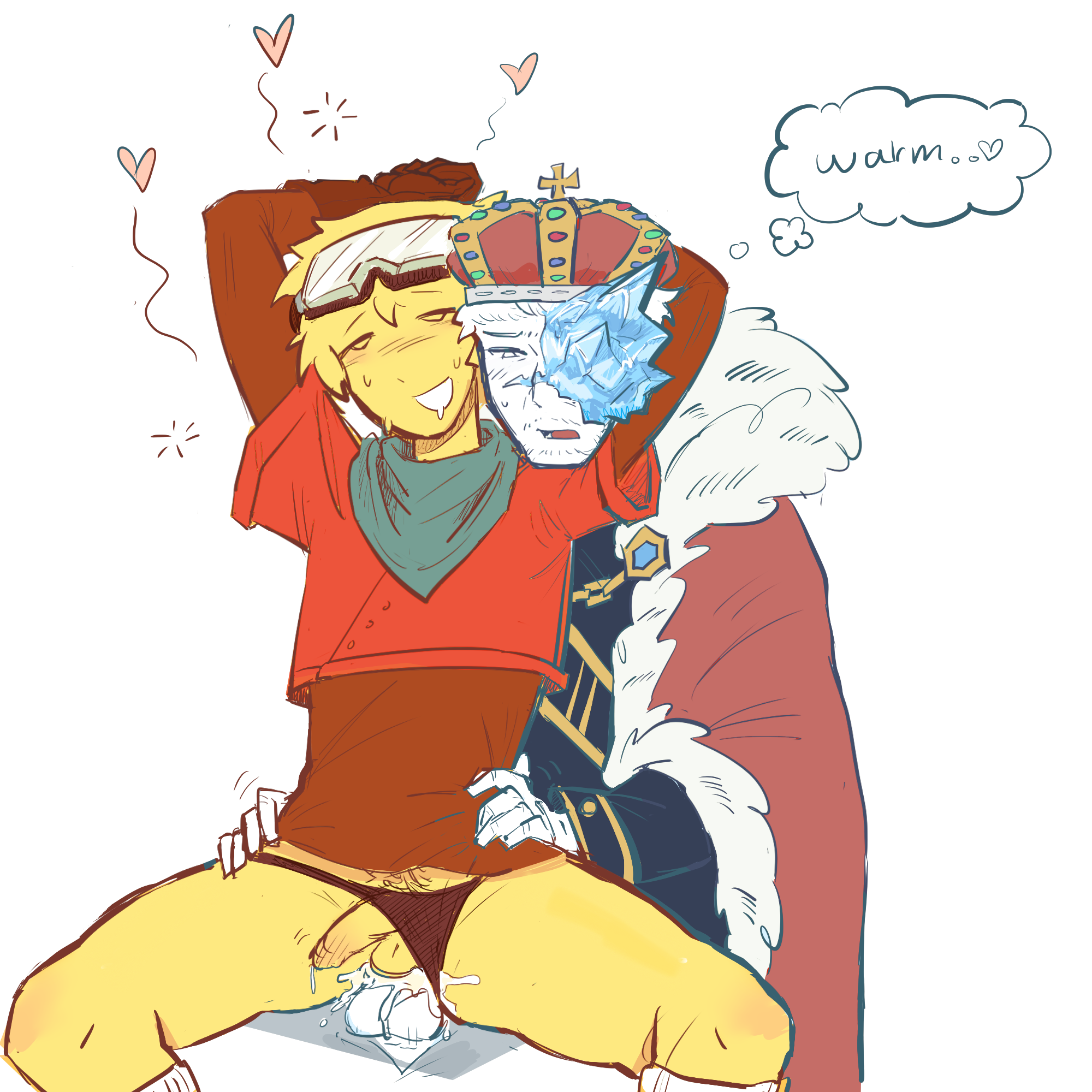 2boys, after sex, block tales, cruel king (block tales), cum, cum inside, dazed, dirtcurdle, gay, half-closed eyes, male, older male, player (block tales), reverse cowgirl position, roblox, roblox game, robloxian, self upload, size difference, tagme, thought bubble, white body, yellow body
