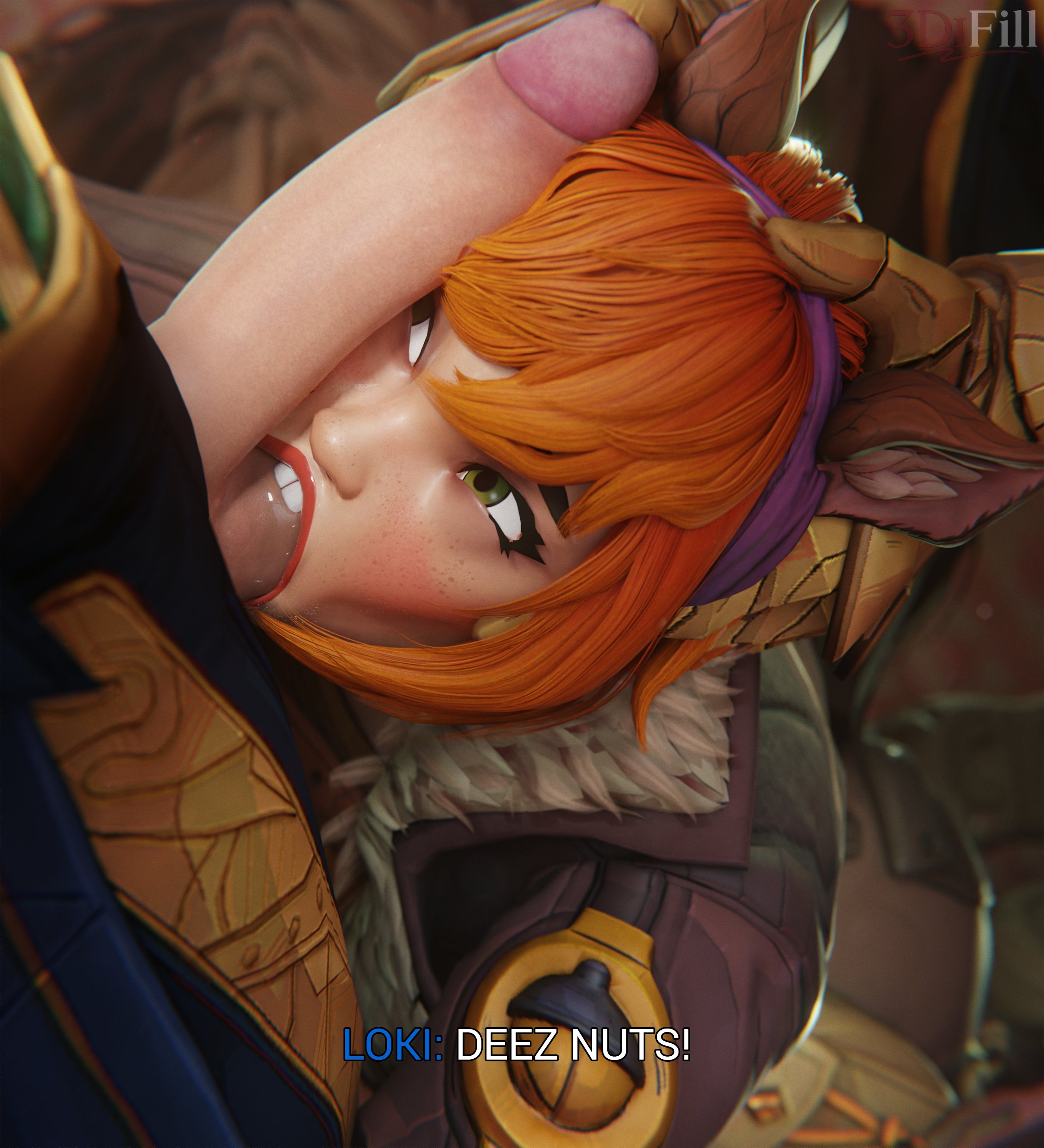 1boy, 1girls, 3d, 3difill, balls, erection, female, male, marvel, marvel rivals, oral, oral sex, penis, squirrel girl (marvel rivals), squirrel girl (marvel), straight, sucking balls