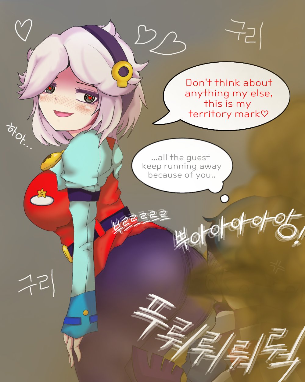 ass ass_focus bent_down bent_over blush blushing_at_another blushing_at_partner brawl_stars colette colette_(brawl_stars) edgar_(brawl_stars) face_fart face_farting facefart facefarting fart fart_cloud fart_fetish farting farting_in_face farting_on_face farts female heart_eyes hearts_around_head onomatopoeia seduction seductive seductive_pose smile sound_effect sound_effects speech_bubble speech_bubbles straight supercell supercell_(company) white_hair xbrawlx