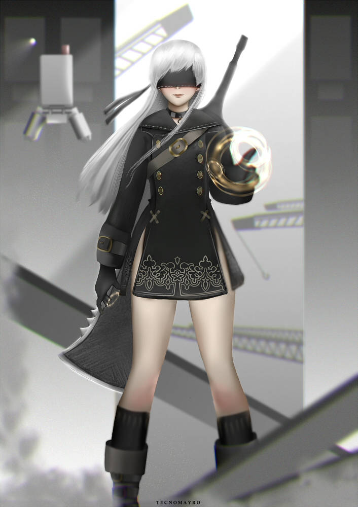 female genderbent genderswap_(mtf) nier:_automata rule_63 tecnomayro yorha_9s