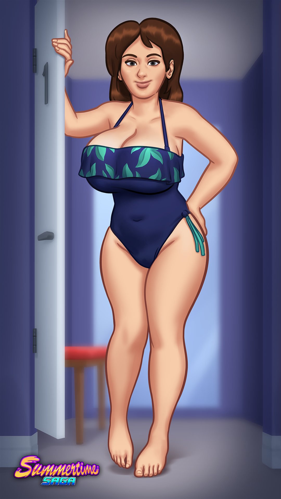 1920x1080 1girls 2025 2d 2d_(artwork) big_breasts breasts brown_hair brown_hair changing_room cleavage curvaceous curves curvy curvy_body curvy_figure curvy_hips darkcookie debbie_(summertime_saga) digital_media_(artwork) dressing_room female female_focus female_only light-skinned_female light_skin long_hair looking_at_viewer milf pinup summertime_saga swimsuit swimwear thick_thighs wallpaper watermark