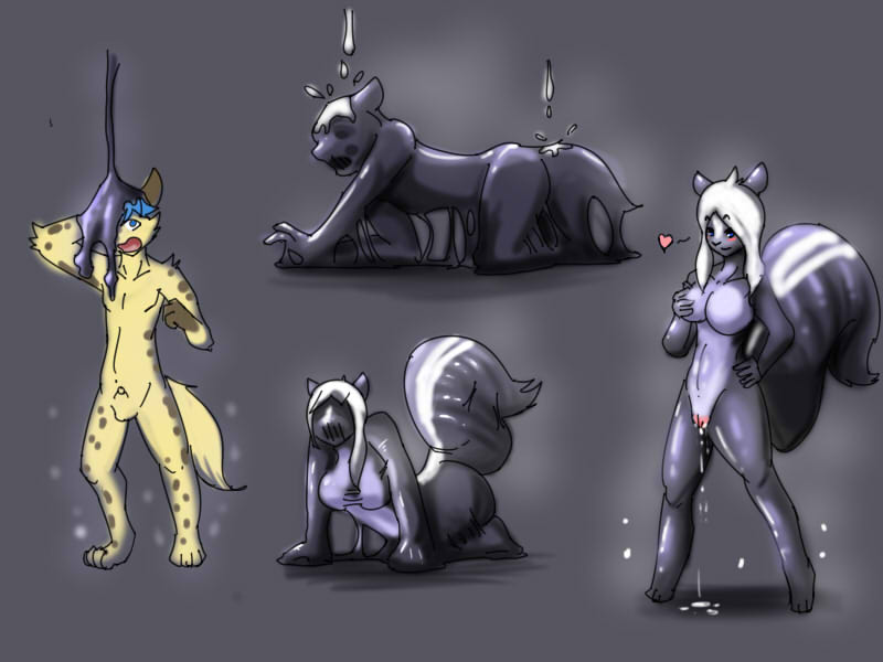 2011 4:3 all_fours animal_genitalia anthro black_body blue_eyes blue_hair blush bodily_fluids breasts brown_body brown_fur brown_markings brown_spots colored countershade_face countershade_torso countershading crawling digitigrade dripping_pussy featureless_breasts female fondling frisky-lime front_view fully_sheathed fur gender_transformation genital_fluids genitals glistening glistening_body gloves_(marking) goo-connected_lips goo_transformation grey_body grey_countershading hair heart_symbol hyena kneeling looking_down_at_self male mammal markings mephitid mtf_transformation multicolored_body mxl nude open_mouth penis pussy satisfied satisfied_look self_fondle sheath simple_background skunk skunk_tail smile solo species_transformation spots spotted_body spotted_fur spotted_hyena standing stripes surprise tail three-quarter_view transformation transformation_sequence white_hair white_markings white_stripes yellow_body