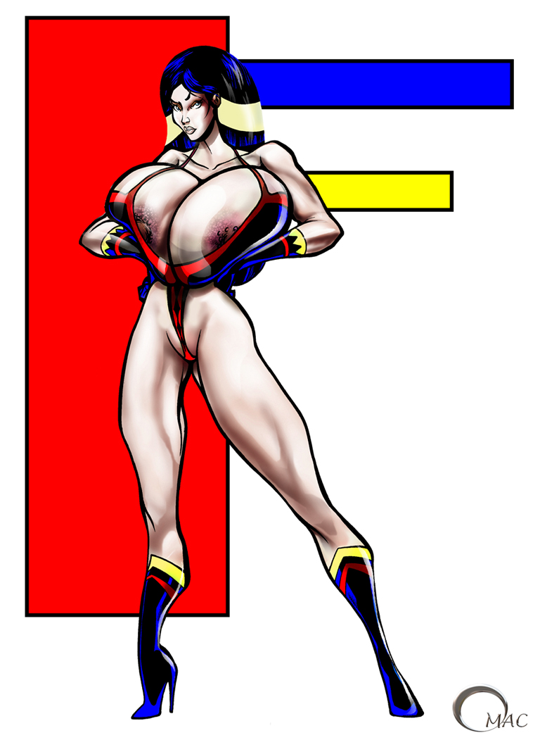 1girls big_breasts female female_only huge_breasts omac superheroine unknown_character