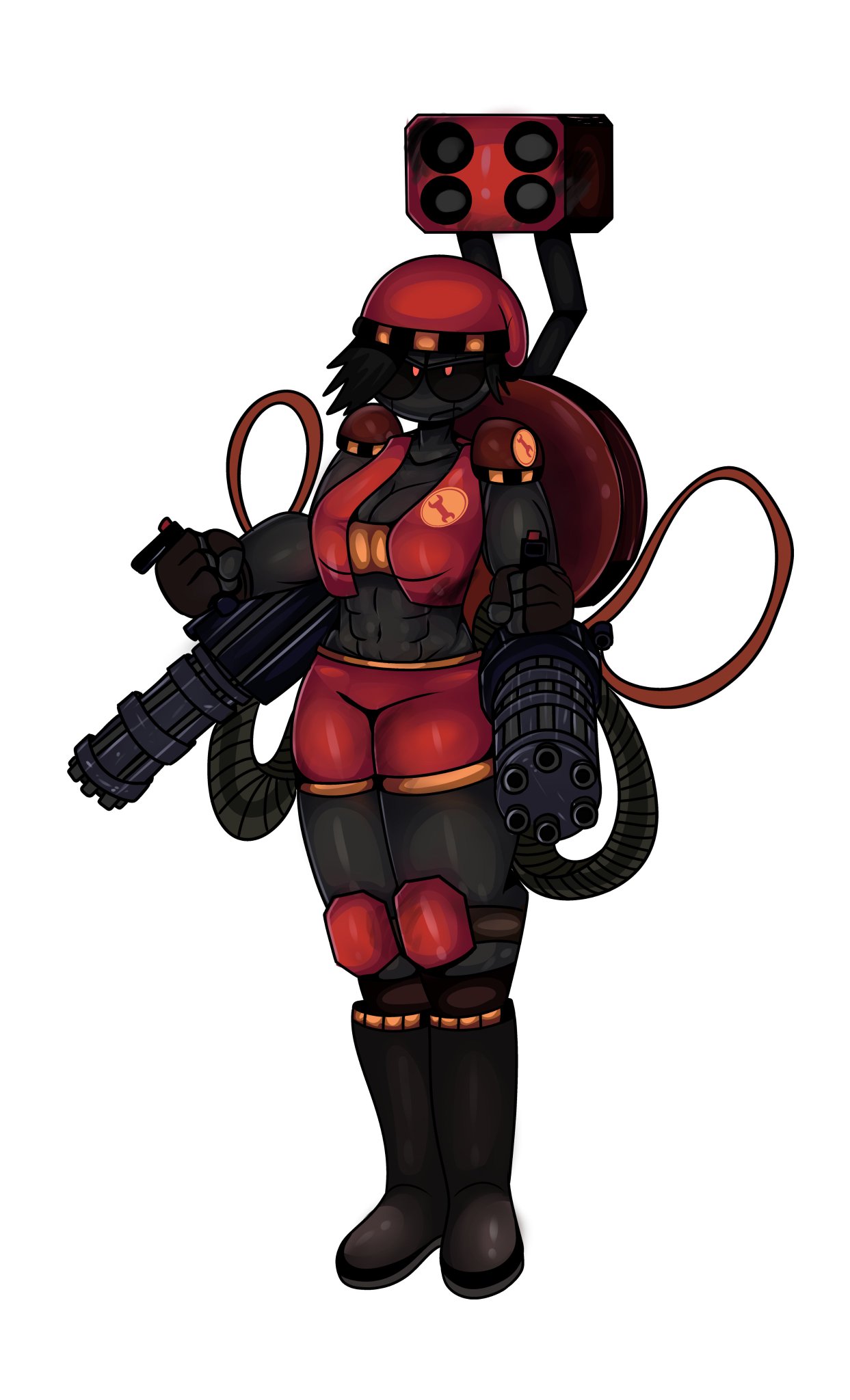 female robot robot_humanoid sentry sentry_(team_fortress_2) sketchylimesliv team_fortress_2