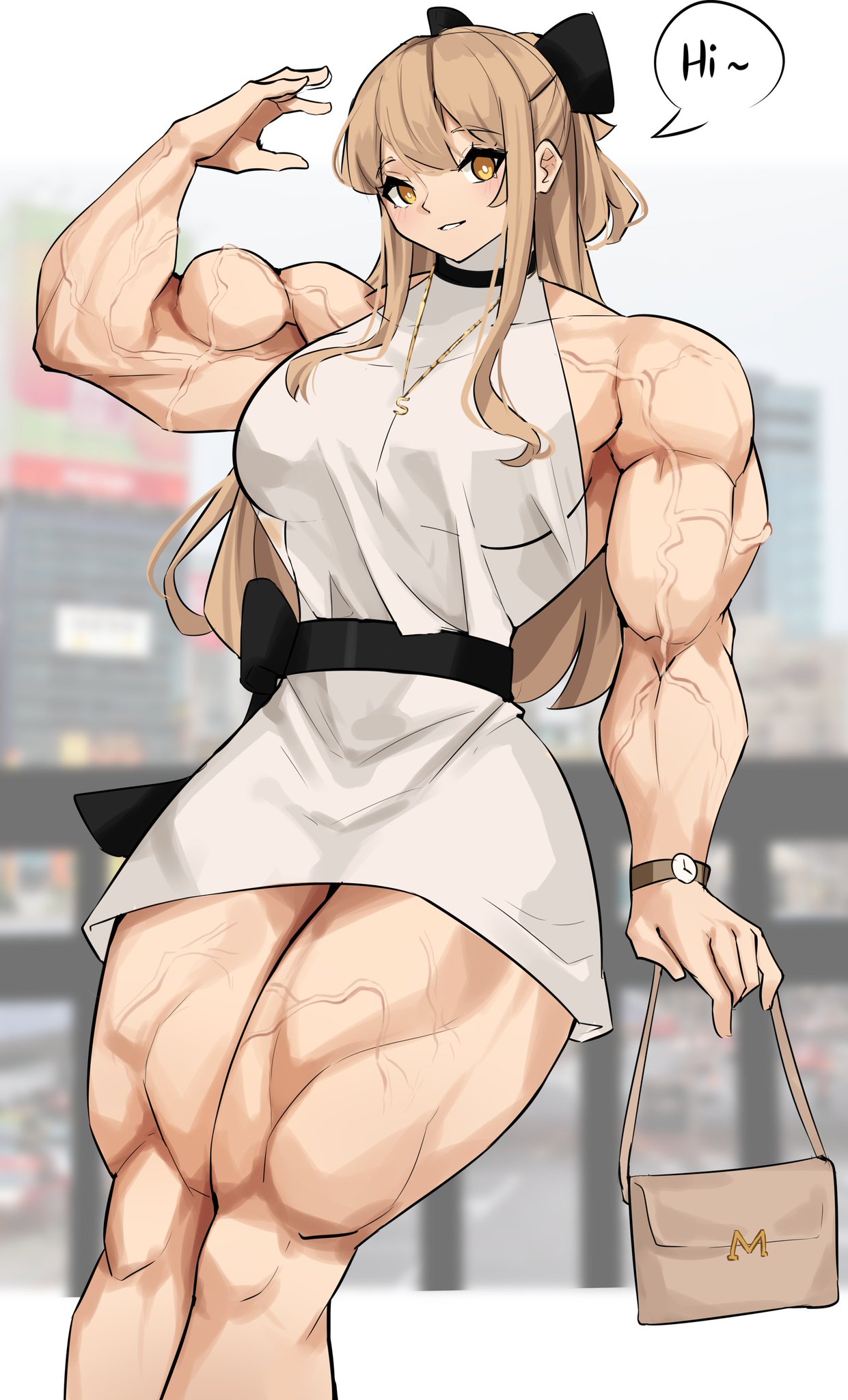 1girls abs biceps extreme_muscles flexing flexing_bicep huge_muscles hyper_muscles large_breasts muscles musctonk muscular muscular_arms muscular_female muscular_legs muscular_thighs original solo thick_thighs veins veiny_muscles