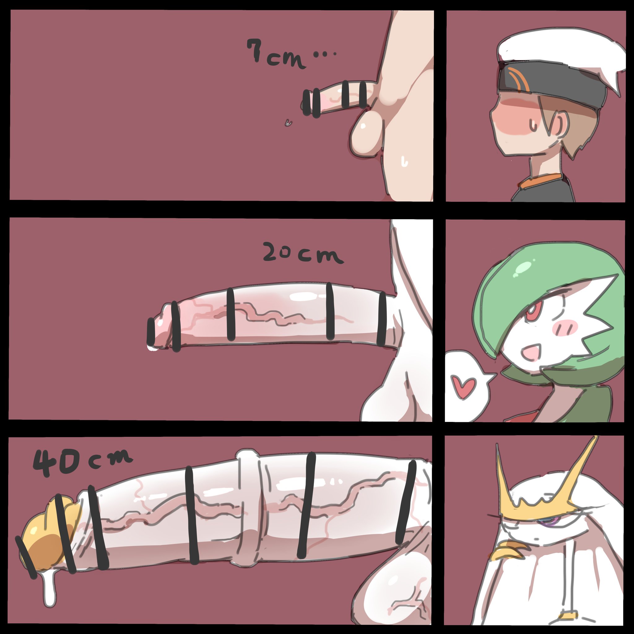 1boy, 2futas, balls, big balls, big penis, blush, brendan (pokemon), censored, chart, erection, foreskin, futa is bigger, futanari, gardevoir, heart, huge cock, human, humanoid, humanoid penis, intersex, long penis, male, nintendo, nishikun, penis, penis chart, penis comparison, penis size chart, penis size comparison, penis size difference, pheromosa, pokemon, pokemon (species), pokemon trainer, precum, size chart, size comparison, small penis, standing, ultra beast, uncircumcised, veiny penis