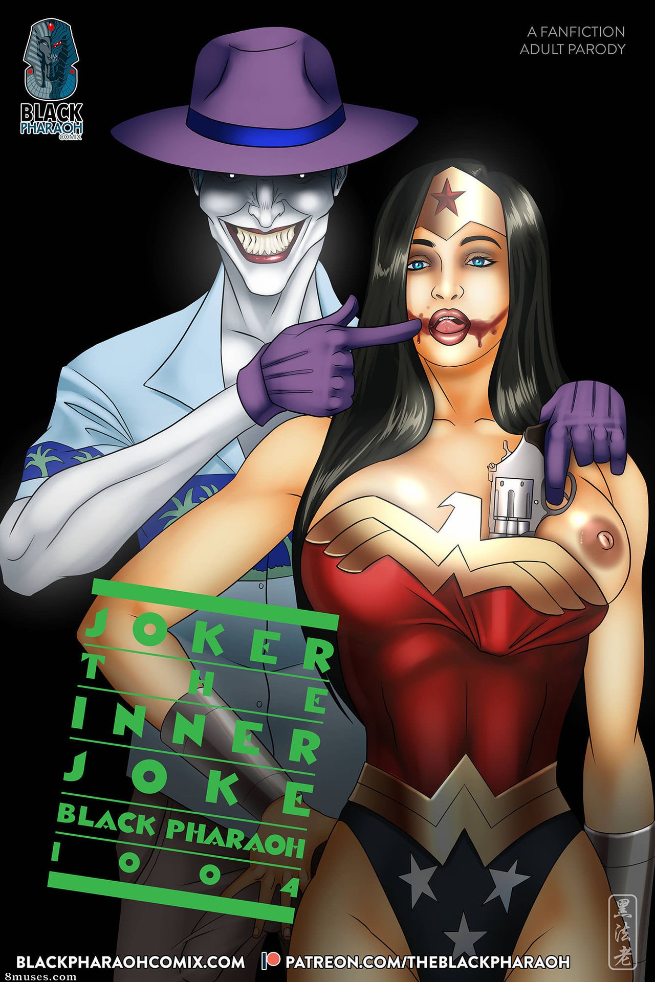 1boy, 1girls, amazon, areola, areola slip, areolae, batman (series), black hair, cleavage, dc, dc comics, diana prince, female, heroine, joker, jokerfication, jokerization, male, superhero, superheroine, tagme, the joker, theblackpharaoh, wonder woman, wonder woman (series)