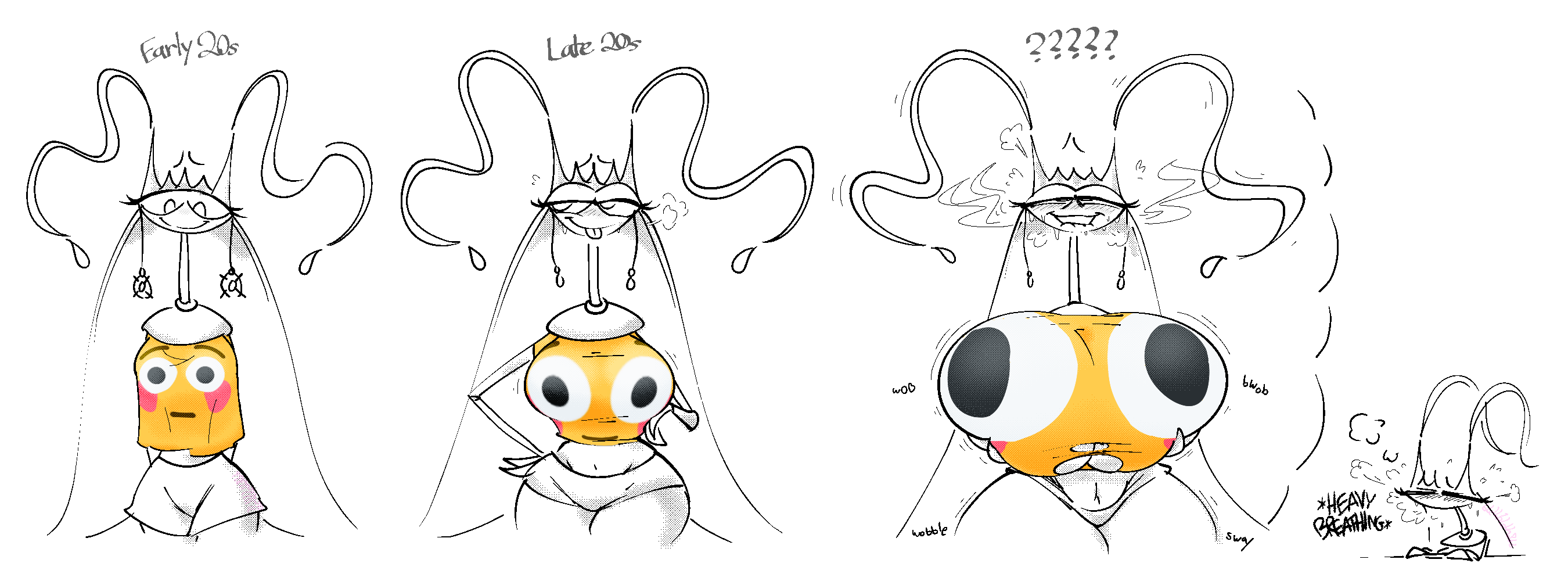 1girls, biting lip, blahblah866, breast expansion, breasts, daydream, emoji, emoji shirt, eyelashes, female, female focus, female only, heavy breathing, hyper, hyper breasts, imagination, imagining, large breasts, nintendo, phera (blahblah866), pheromosa, pokemon, pokemon (species), ripped clothing, ripped shirt, shorts, thought bubble, tongue, tongue out, wardrobe malfunction