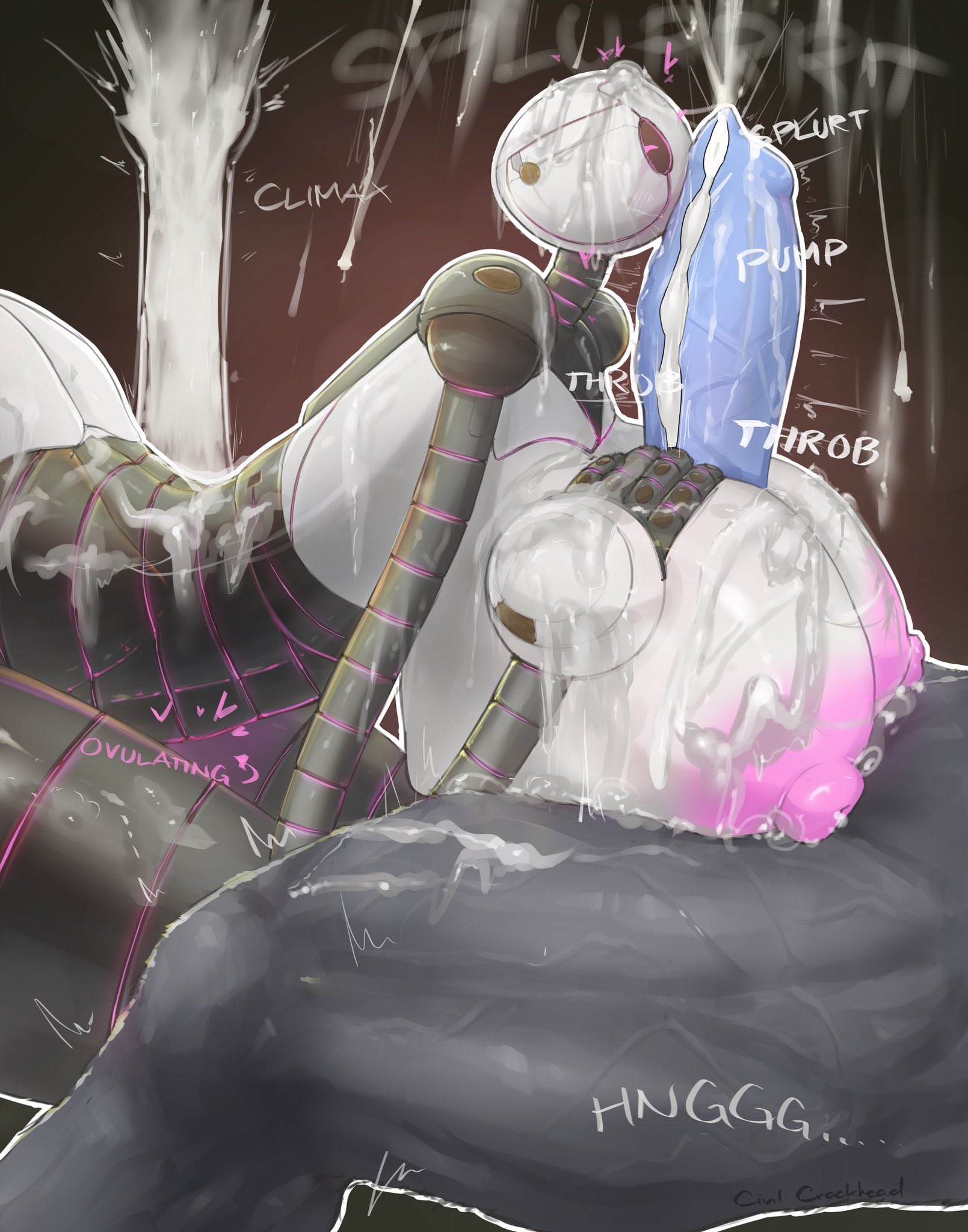 alternate version at source, alternate version available, big breasts, civilcrackhead, cum, cum on breasts, cum on face, paizuri, pink nipples, robot, robot girl, roz (the wild robot), the wild robot