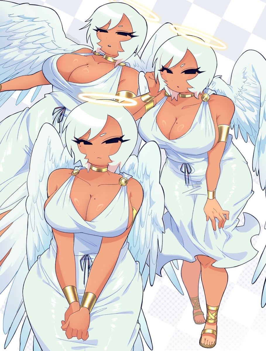 1girls, 2026, angel, breasts, female, female only, komugi (riki0731), mii, oc, original character, riki0731, tagme, thighs