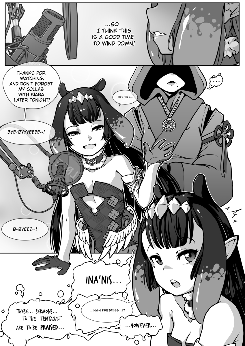 1girls big_ass black_and_white doujin doujinshi female female_focus flat_chest flat_chested hololive hololive_english hololive_myth jarv_(artist) monochrome ninomae_ina'nis small_breasts tagme virtual_youtuber