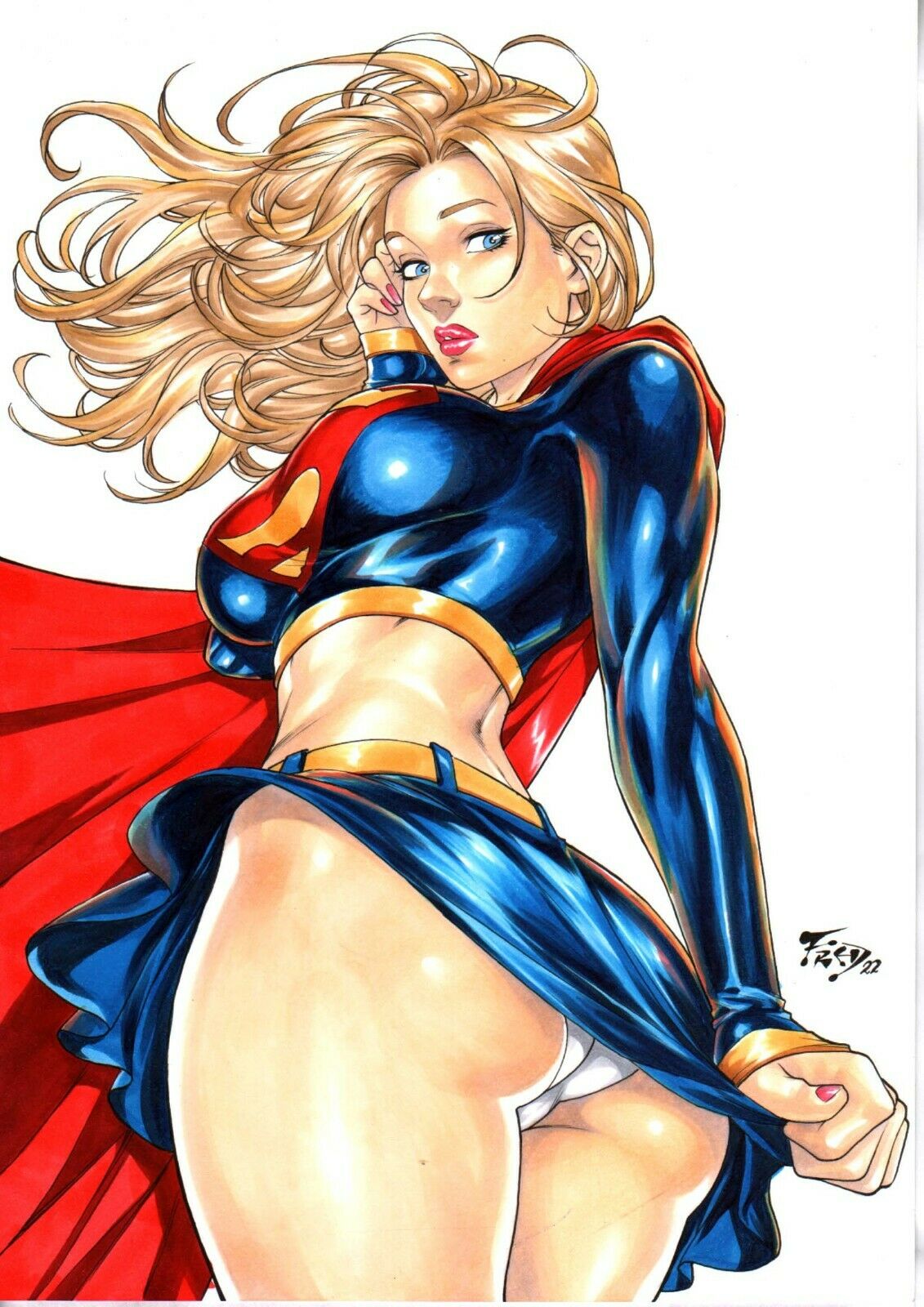 1girls 2d 2d_(artwork) alien angel ass athletic back_view big_ass big_breasts big_butt blonde blonde_eyebrows blonde_female blonde_hair blue_eyes breasts bubble_ass bubble_butt cape cute dc dc_comics ed_benes_studio fred_benes goddess kara_danvers kara_zor-el long_hair looking_at_viewer miniskirt miniskirt_lift open_mouth panties pawg pink_lipstick pinup pov pov_eye_contact see-through see-through_panties sensual skirt_lift supergirl superman_(series) thick_ass thick_thighs thighs thighs_together vagina wide_hips yellow_belt