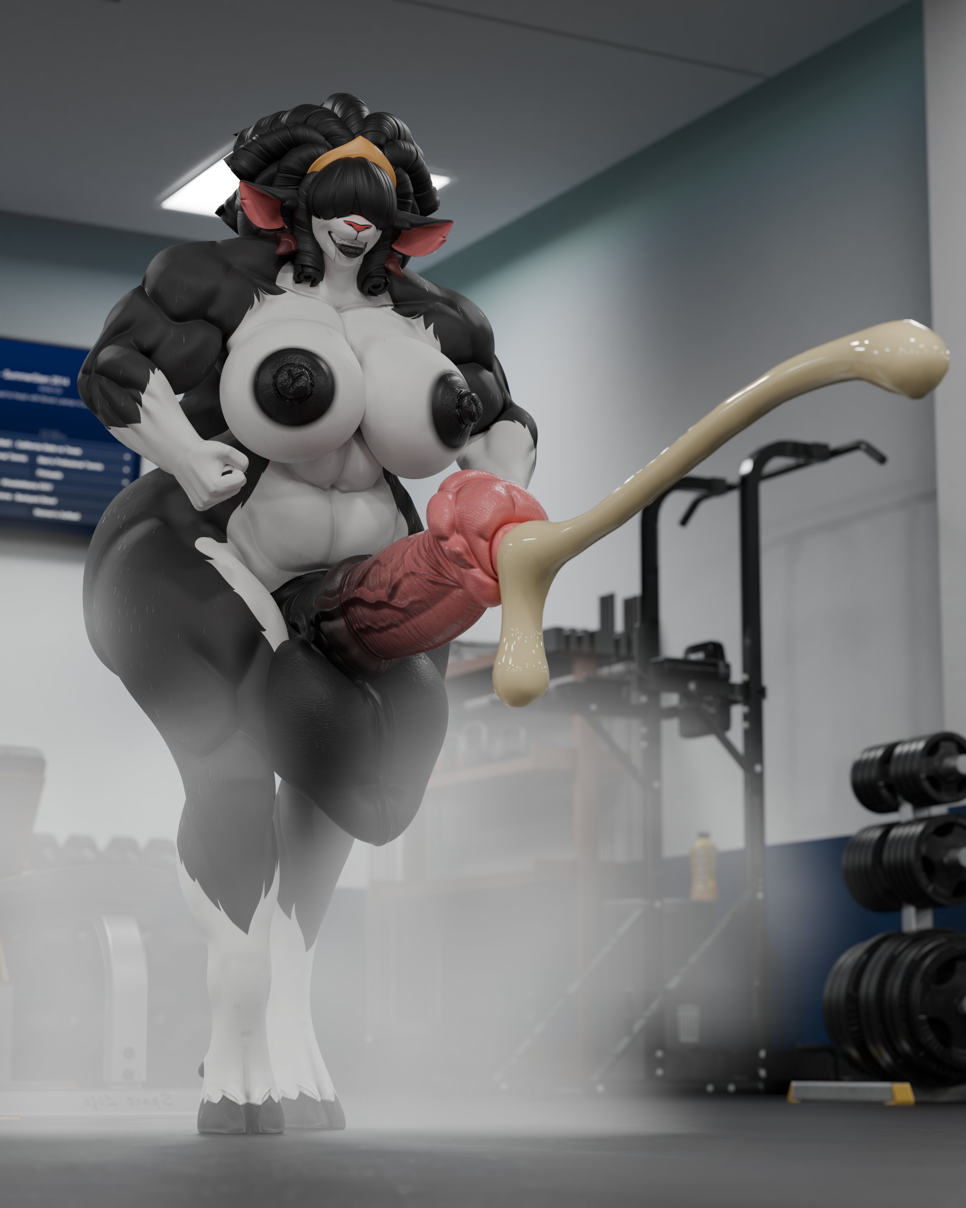 1futa, anthro, anthro only, canon futa, cum, ejaculation, female, furry, futa only, futanari, goat, horsecock, horsecock futa, intersex, milf, muscular, muscular anthro, penis, sorrensolace, vivian (leodamodeler)