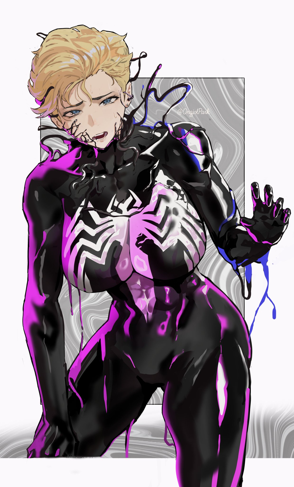 anne weying, corruption, female, female only, marvel, marvel comics, mind control, ongjolpark, she-venom, symbiote, transformation, venom (marvel)