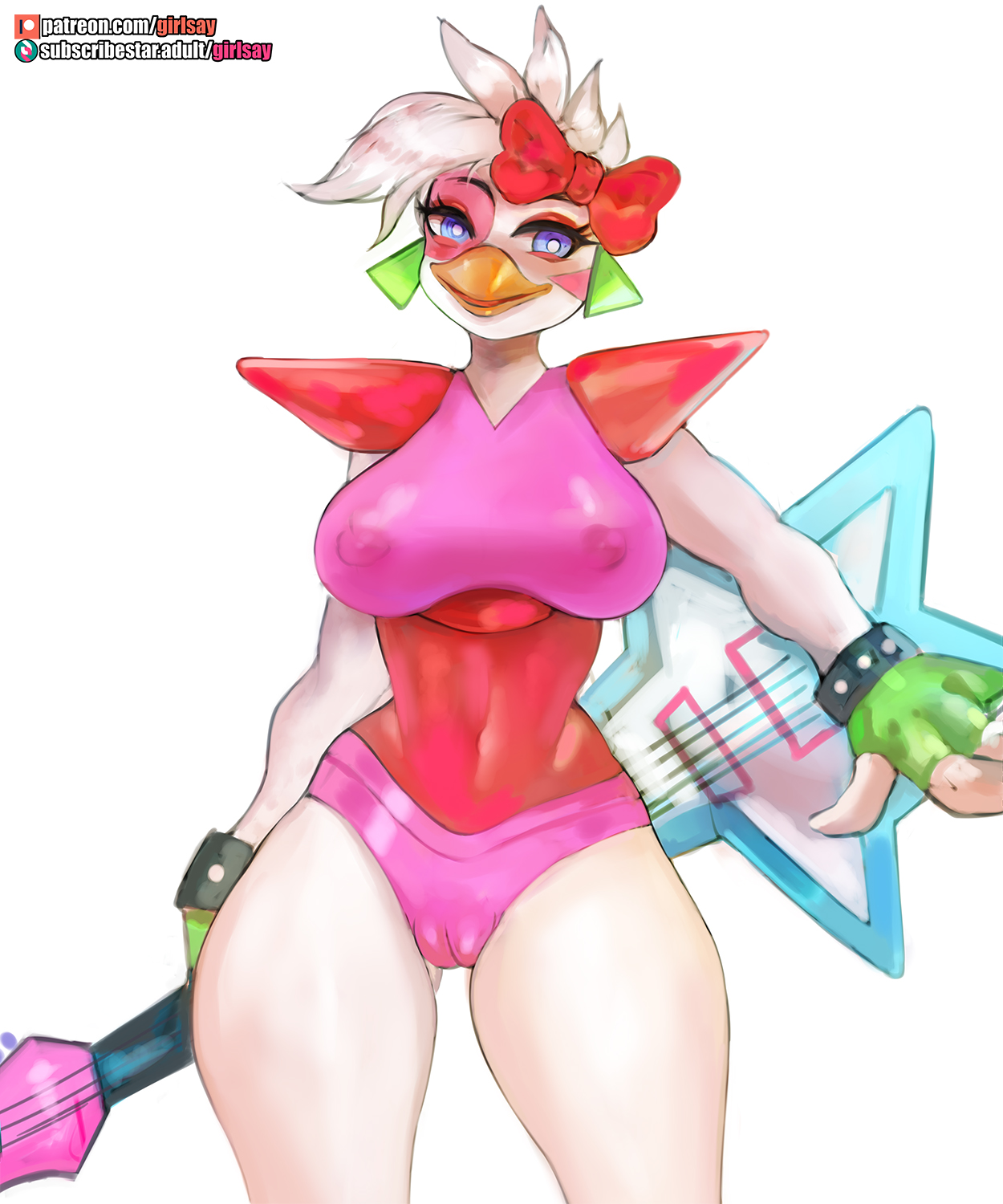 1girls, color, colored, female, female only, five nights at freddy's, five nights at freddy's: security breach, girlsay, glamrock chica (fnaf), solo, solo female, tagme, thick thighs
