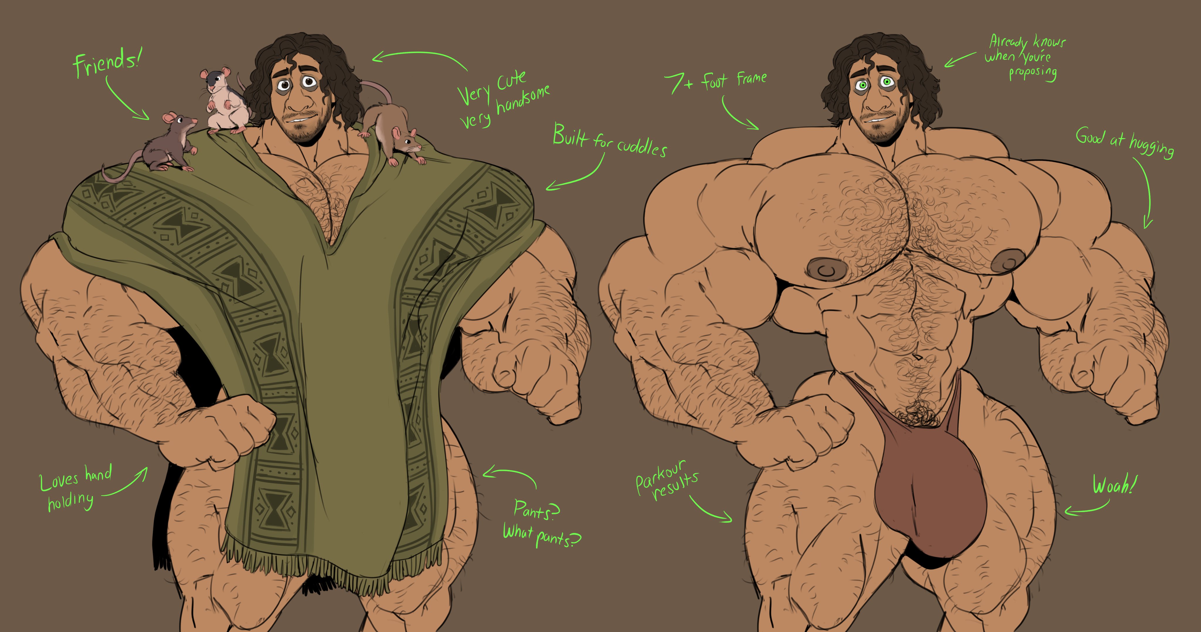 1boy, abs, bara, biceps, body hair, bodybuilder, bruno madrigal, bulge, disney, encanto, flaccid, gay, huge bulge, human, hyper muscles, latino, male, male focus, male only, muscles, muscular, muscular back, muscular legs, muscular male, muscular thighs, penis, remert, solo, solo male, yaoi
