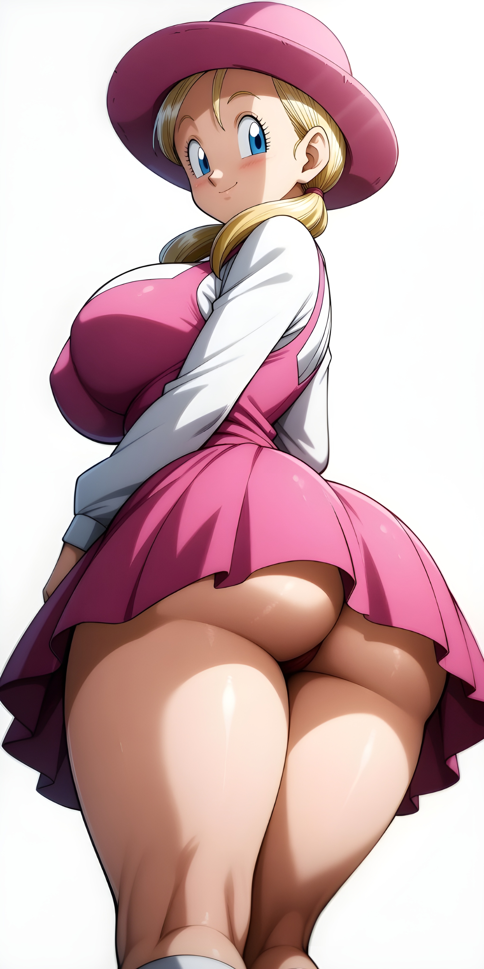 1girls, aged up, ai generated, bare ass, big ass, big breasts, big butt, brasil louco, bubble ass, bubble butt, clothed, clothed female, curvaceous, curvy, curvy body, curvy female, curvy figure, dragon ball, dragon ball gt, dragon ball super, dragon ball z, female, female focus, female human, female only, full body, full clothed, fully clothed, gigantic ass, huge breasts, large ass, looking at viewer, looking back, looking down, marron, presenting, presenting ass, rear view, seducing, seducing viewer, seductive, seductive look, seductive pose, seductive smile, sexy, sexy body, sexy pose, shueisha, simple background, solo, solo female, solo focus, tagme, thick, thick ass, thick body, thick butt, thick legs, thick thighs, toei animation, white background