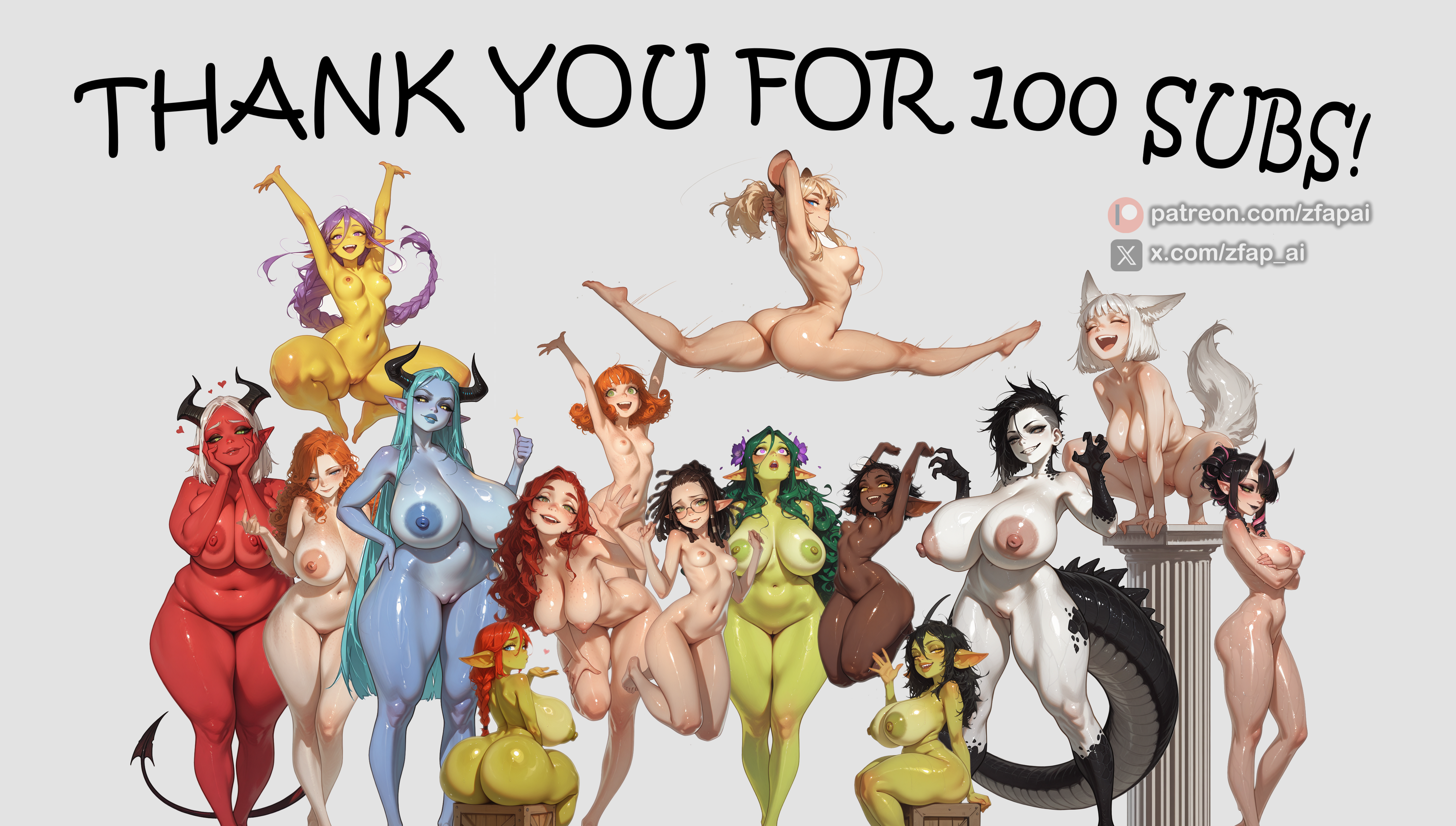 6+girls, adorable, adorable face, adorable female, adorable girl, ai assisted, ai generated, albino, anal, animal ears, anthro, anthro female, ass, ass bigger than head, bashful, bianca (zfapai), big ass, big booty, big breasts, big butt, big hips, big lips, big smile, big thighs, bimbo, bimbo body, black hair, black hair female, black horns, black sclera, blonde female, blonde hair, blonde hair blue eyes, blue body, blue eyes, blue eyes female, blue hair, blue skin, blue skinned female, blush, bob cut, bobcut, booty, bottom heavy, bouncing breasts, breasts, brown hair, bubble ass, bubble butt, bursting breasts, busty, busty female, busty girl, child bearing hips, chubby female, clara redwood (zfapai), cleavage, clef of venus, completely nude, completely nude female, curly hair, curvaceous, curvaceous ass, curvaceous body, curvaceous female, curvaceous figure, curvaceous hips, curvaceous thighs, curvy, curvy body, curvy female, curvy figure, curvy hips, curvy thighs, cute, cute face, cute female, dark skin, dark-skinned female, delilah (zfapai), delilah s mamma (zfapai), demon, demon girl, demon horns, demon humanoid, dragon girl, dragon girl (zfapai), dragon tail, dreadlocks, drill hair, dryad, elf, elf ears, elf female, elf girl, fair skin, fantasy, fantasy world, fat ass, fat booty, fat butt, fat thighs, female, female focus, female only, fit female, floppy ears, flower in hair, fox ears, fox girl, fox humanoid, fox tail, foxgirl, freckles, freckles on ass, freckles on body, freckles on butt, freckles on face, freckles on thighs, furry, furry female, gigantic boobs, gigantic breasts, gigantic nipples, gigantic tits, ginger, ginger female, ginger hair, glasses, glossy lips, glowing eyes, goblin, goblin ears, goblin female, goblin girl, goth, goth girl, gothic girl, green eyes, green hair, green skin, green skinned female, green-skinned female, group, group nudity, group picture, half-elf, half-elf female, happy, happy female, heavy breasts, high elf, high elf female, hourglass figure, hourglass figured female, huge ass, huge boobs, huge booty, huge breasts, huge butt, huge hips, huge nipples, huge tail, huge thighs, iridescent eyes, juicy ass, juicy butt, jumping, large ass, large boobs, large booty, large breasts, large butt, large hips, large nipples, large thighs, large tits, laughing, light skin, light-skinned female, lizard girl, lizard humanoid, lizard tail, long ears, long hair, long hair female, long legs, mahi (zfapai), maid, maid outfit, maid uniform, massive areolae, massive boobs, massive breasts, massive tits, medium breasts, milf, milf body, monster girl, mouse ears, mouse girl, mouse humanoid, multiple girls, natural breasts, natural tits, nerd, nerdy female, nervous, nipple peek, nipple slip, nipples, nude female, nymph, oc, oni, oni female, oni girl (zfapai), oni horns, original character, pale, pale body, pale female, pale fur, pale skin, pale skin female, pale skinned female, pale-skin, pale-skinned female, panties aside, perfect ass, perfect body, perfect legs, petite, petite body, petite breasts, petite female, petite tits, pink hair, pink highlights, pixie cut, plump, plump ass, plump breasts, plump lips, pointy ears, purple eyes, purple hair, pussy, red body, red hair, red hair female, red skin, redhead female, redheaded female, scales, scalie, scalie female, serena fernglow (zfapai), shani wilwhip (zfapai), shiny skin, short hair, short hair female, short-haired female, shortstack, shy, sidecut, skinny, skinny female, skinny girl, slender, slender body, slender waist, slim, slim female, slim girl, slim waist, small breasts, small female, smaller female, succubus, succubus horns, succubus tail, tail, tanned, tanned female, tanned skin, teek (zfapai), thank you, thick, thick as fuck, thick ass, thick butt, thick hips, thick legs, thick tail, thick thighs, thighs, thumbs up, tight clothing, tiny breasts, toned, toned female, valeria (zfapai), veenka (zfapai), voluptuous, voluptuous body, voluptuous female, wet skin, white ears, white fur, white hair, white tail, wide hipped female, wide hips, wide thighs, wren (zfapai), yellow body, yellow eyes, yellow skin, yvette (zfapai), zfapai, zuzka liklik (zfapai)