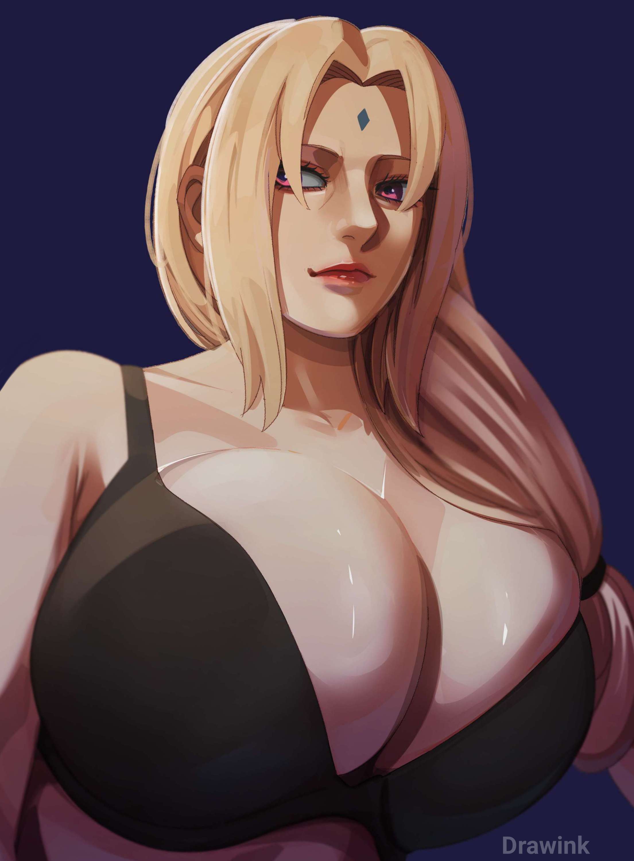 1girls, absurd res, absurdres, bare arms, bare shoulders, bbw, beautiful, beautiful girl, beauty, big breasts, black bra, black underwear, blonde hair, boobs focus, boruto: naruto next generations, bra, busty, cleavage, close-up, drawink, eyelashes, female, female focus, female only, forehead jewel, forehead mark, gilf, hair ribbon, hi res, high quality, high resolution, highres, huge breasts, inner sideboob, large breasts, light skin, light-skinned female, lips, lipstick, looking to the side, makeup, mature, mature female, milf, mommy milkers, naruto, naruto (classic), naruto (series), naruto shippuden, naruto: the last, oppai, pale skin, pale-skinned female, perky breasts, pink eyes, pink lips, pink lipstick, pinup, ponytail, presenting breasts, ribbon, shonen jump, shounen jump, shueisha, side ponytail, solo, solo female, solo focus, tied hair, tight clothing, tsunade, tsunade (naruto), tsunade senju, underwear, very high resolution, voluptuous, voluptuous female, weekly shonen jump, weekly shounen jump