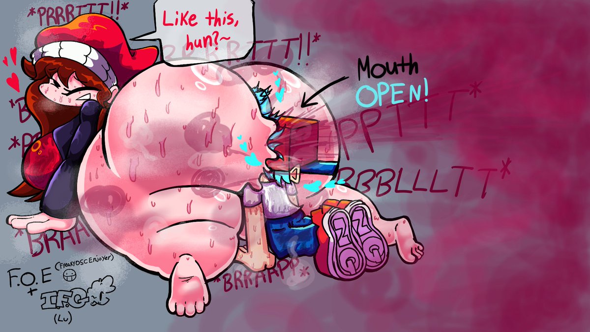 ass, ass on face, big ass, boyfriend (friday night funkin), fart, fart cloud, farting in mouth, farting on face, female, fnf, friday night funkin, girlfriend (friday night funkin), male/female
