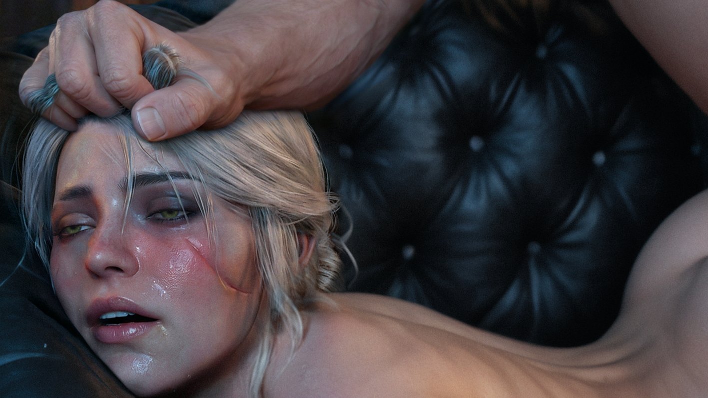 ai generated, ass, bubble butt, cd projekt red, ciri, completely nude, female, freckles, green eyes, hair grab, juliensecond, light skin, light-skinned female, light-skinned male, lying on stomach, male, mascara, meme, nude, orgasm face, penetration, sex, the witcher (series), the witcher 3: wild hunt, wet body, white hair