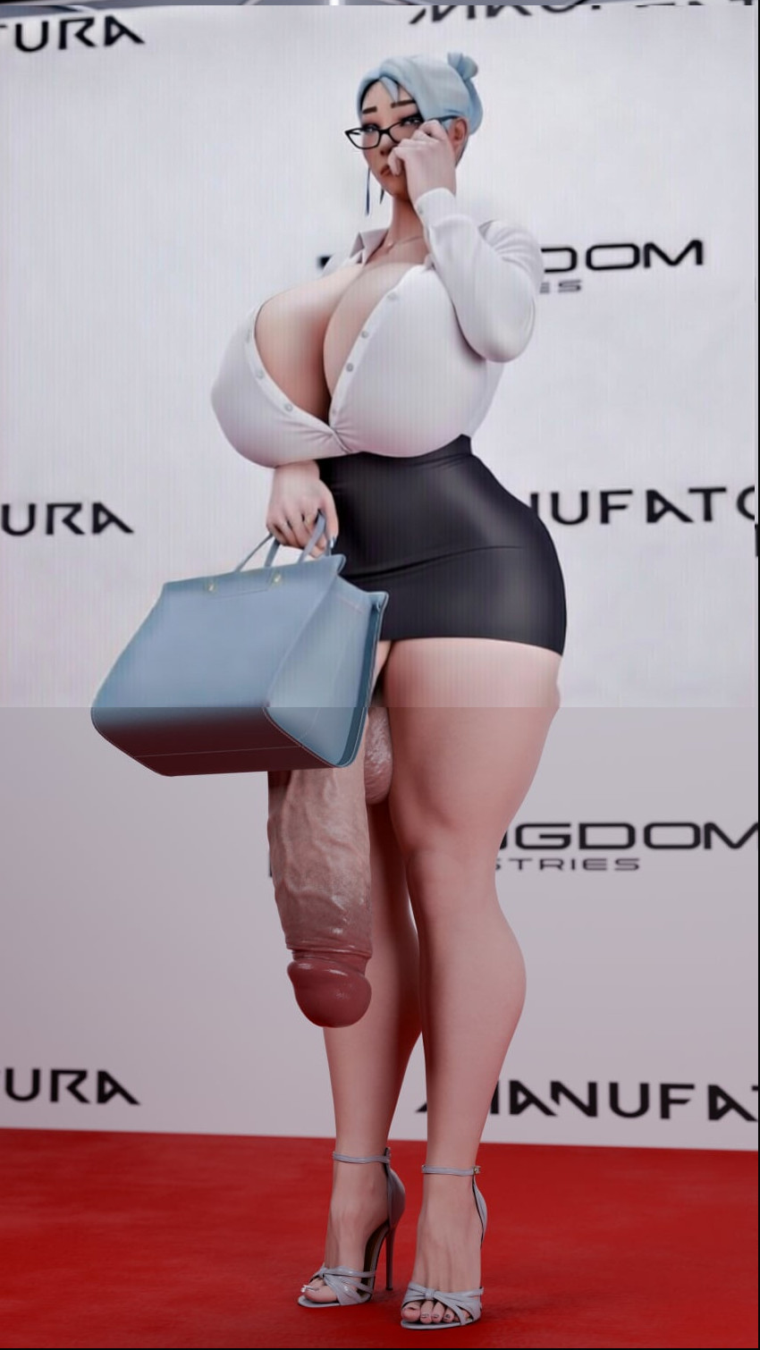 1futa, 2026, 3d, ashamed, ass, big breasts, big penis, breasts, casual exposure, edit, edited, futa only, futanari, high heels, intersex, jett (valorant), light-skinned futa, long penis, looking at viewer, looking away, manufatura, penis, penis out, penis to the knees, short hair, skirt, solo, tagme, teacher outfit, thick ass, thick thighs, valorant, veiny penis, white hair