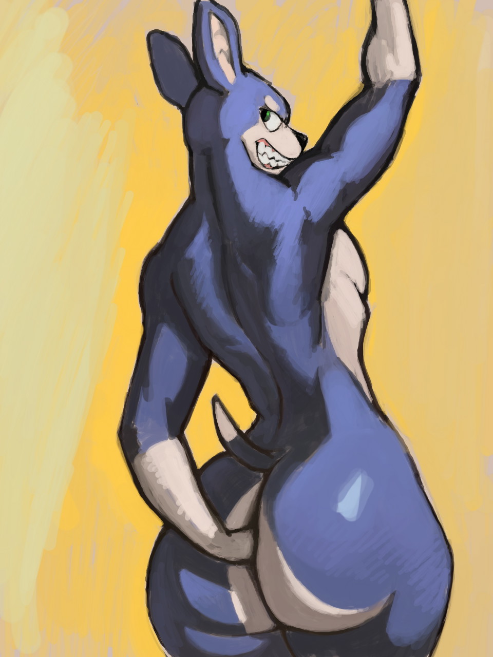 2021 4:3 anal anal_sex anthro ass autofisting back big_butt black_body black_fur boston_terrier canid canine canis digital_drawing_(artwork) digital_media_(artwork) domestic_dog fisting fur hi_res huge_butt hunting_dog hyper hyper_butt iggy_(jjba) invalid_tag jojo's_bizarre_adventure jojobizad male mammal masturbation molosser muscular muscular_male nude penetration pose raised_tail rear_view shaded simple_background small_molosser snarling solo stardust_crusaders terrier thick_thighs toy_dog white_body white_fur