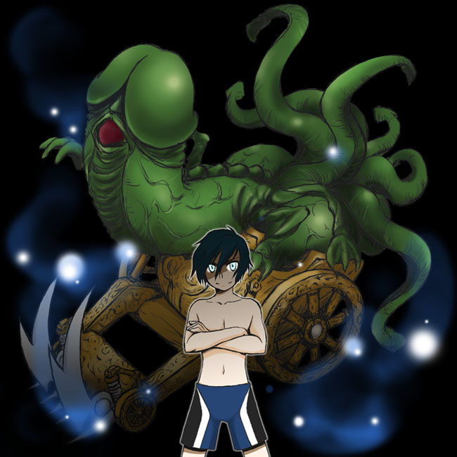 atlus body_horror buddhism chariot color crossed_arms male male_only mara_(megami_tensei) megami_tensei monophallia monster mythology penis penis_creature penis_head persona persona_3 public_domain space tentacle what yan_ton