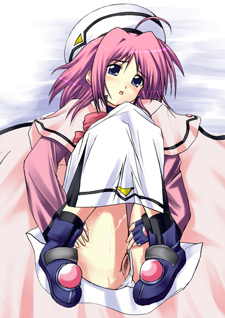 caro_ru_lushe kerykeion kuronezumi lyrical_nanoha mahou_shoujo_lyrical_nanoha mahou_shoujo_lyrical_nanoha_strikers panties panties_aside underwear