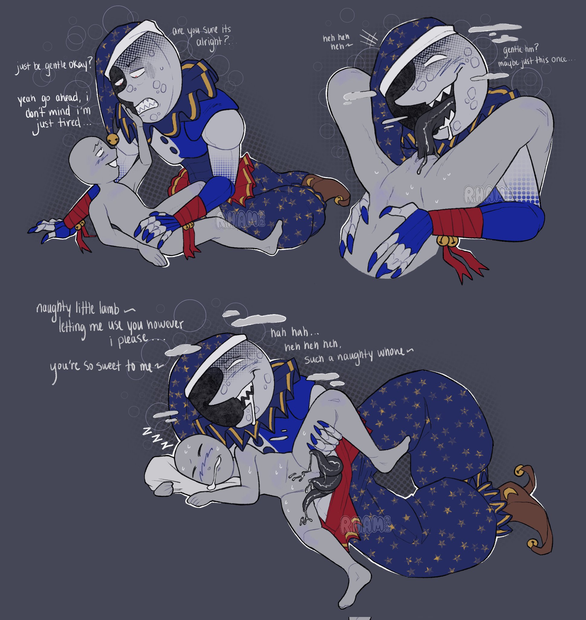 ambiguous gender, anonymous female, asleep, claws, cunnilingus, eating pussy, female, five nights at freddy's, five nights at freddy's: security breach, fnaf, moondrop, multi genitalia, multi penis, penis, pussy, rhamsworkplace, robot, size difference, somnophilia, teasing, tentacle, tentacle penis, tentacle sex, tetraphallia